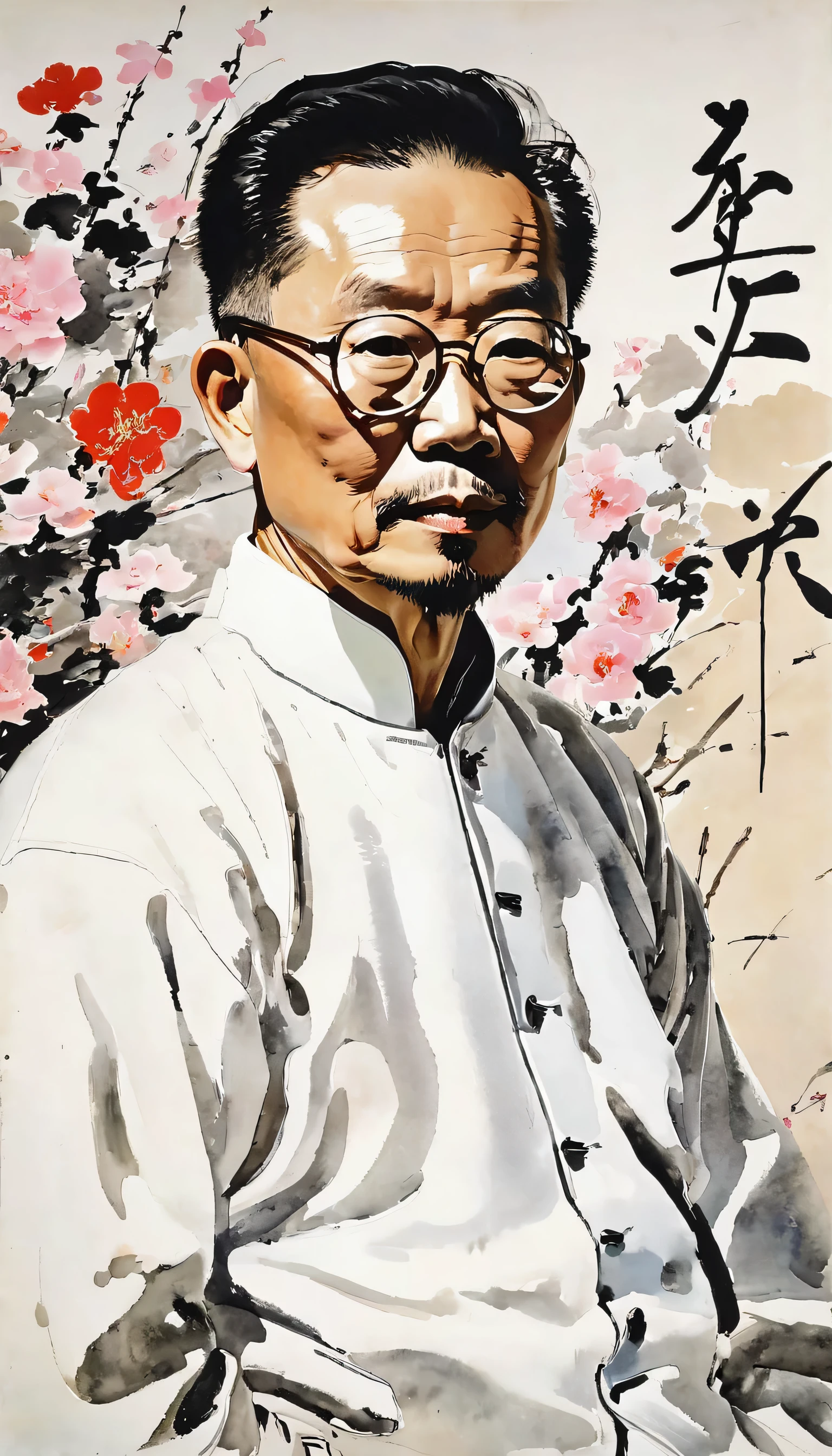 Wu Guanzhong,Wu Guanzhong，self-Portrait，Portrait