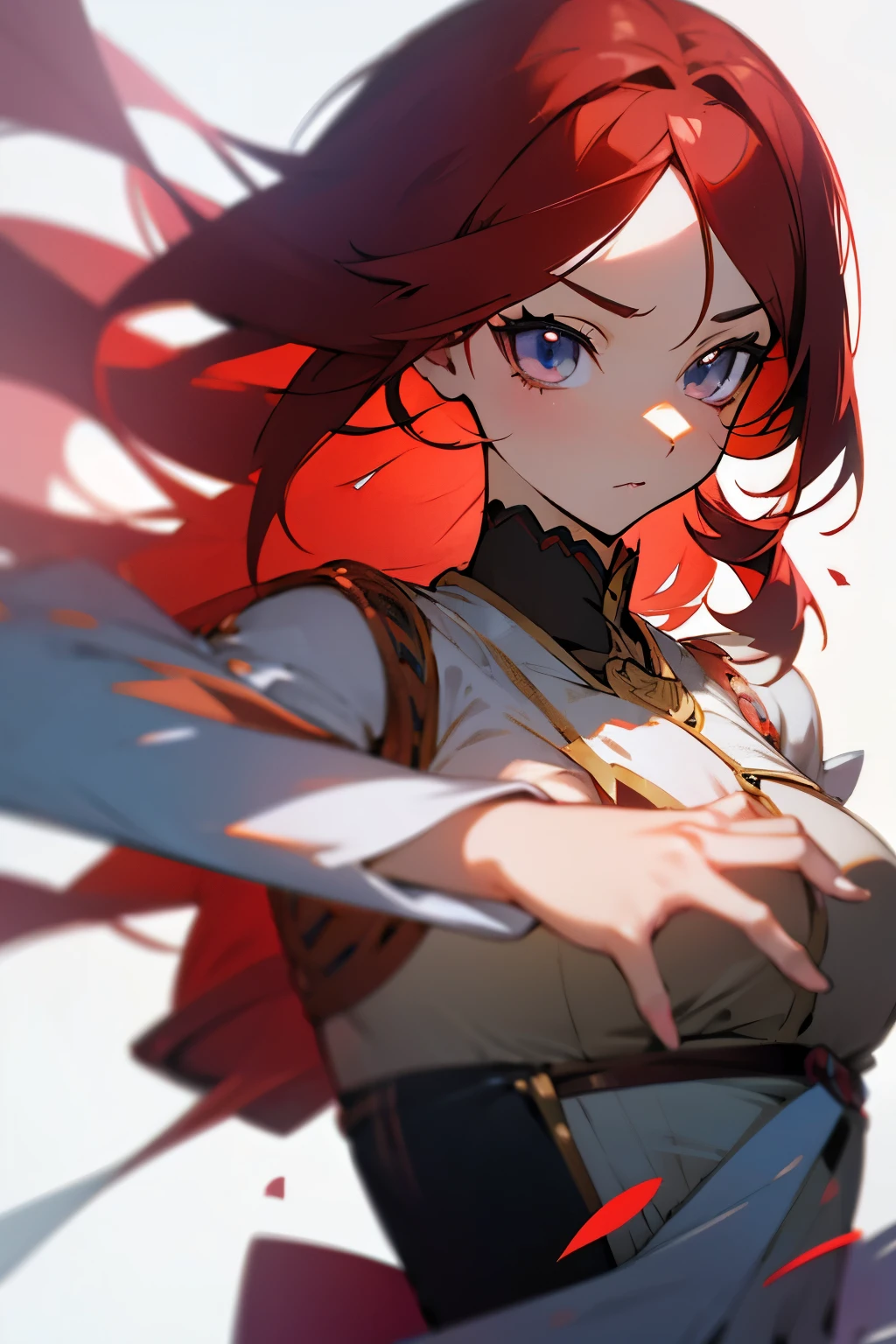 Red-haired girl,anime characters,Two dimensions,Exquisite facial features,Upper body