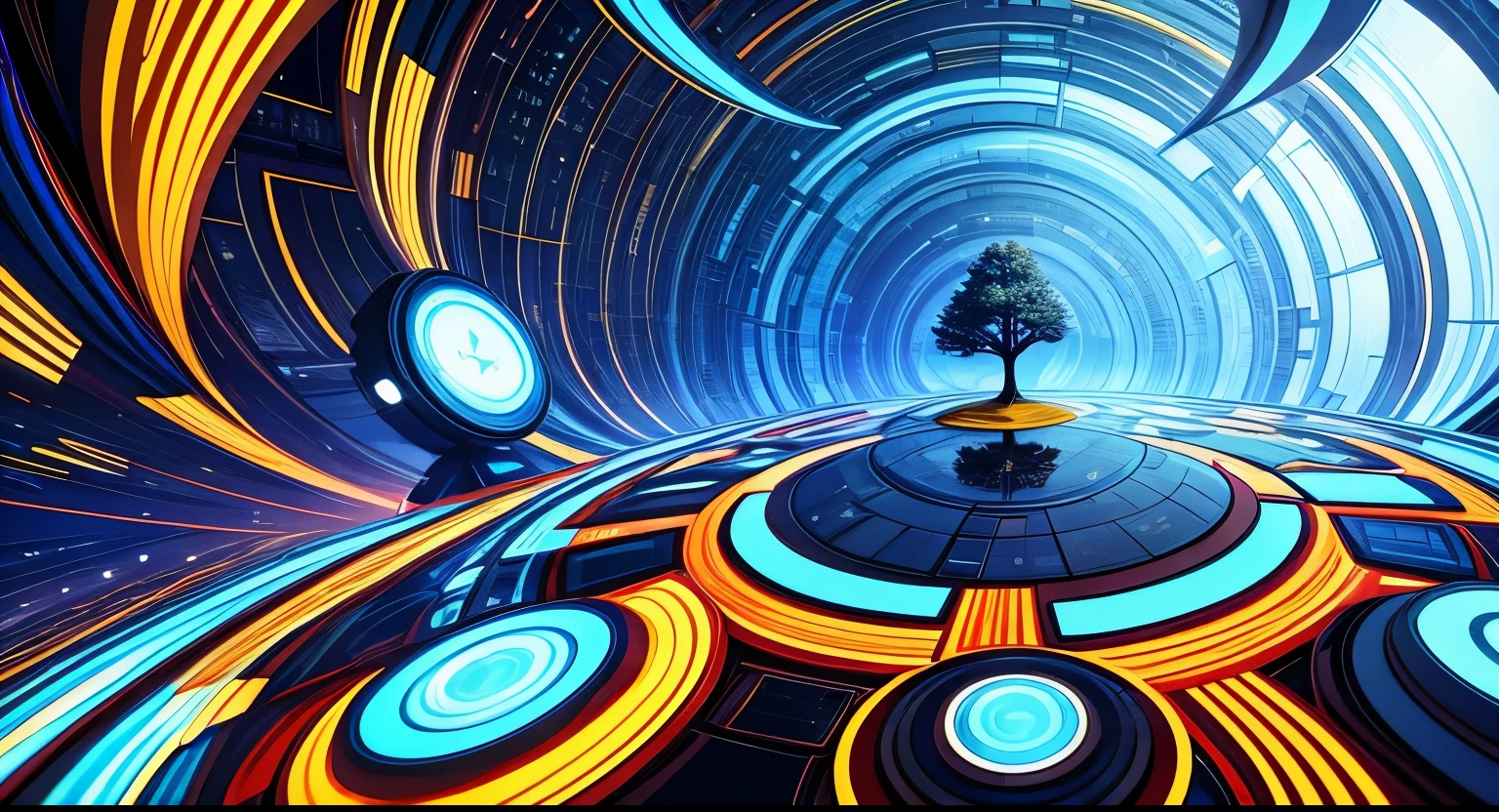 abstract background,blue tint、sense of the future、Technology digital tree、A sense of creativity、break reorganization,sense of technology,virtual digital tree