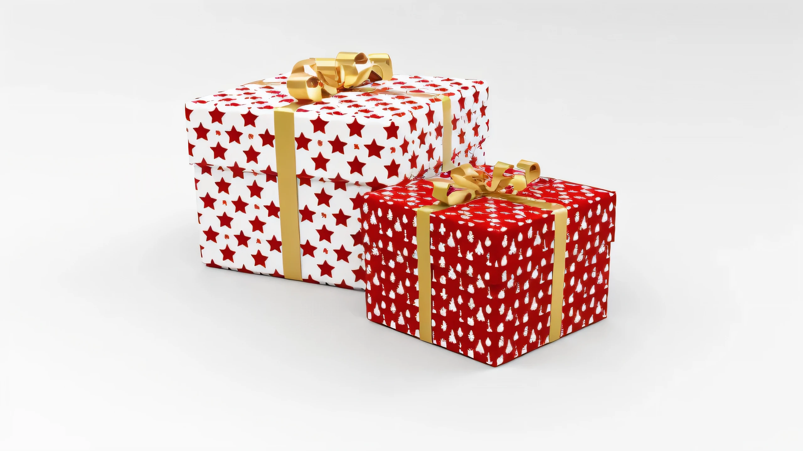 there are two boxes with red and white designs on them, gifts, birthday wrapped presents, presents, holiday, rendered, giving gifts to people, computer generated, 3 d product render, holiday season, render, rendering, higher detailed illustration, 3 d rendered, rendered in cinema 4 d, rendered in cinema4d, 3d rendered, computer - generated