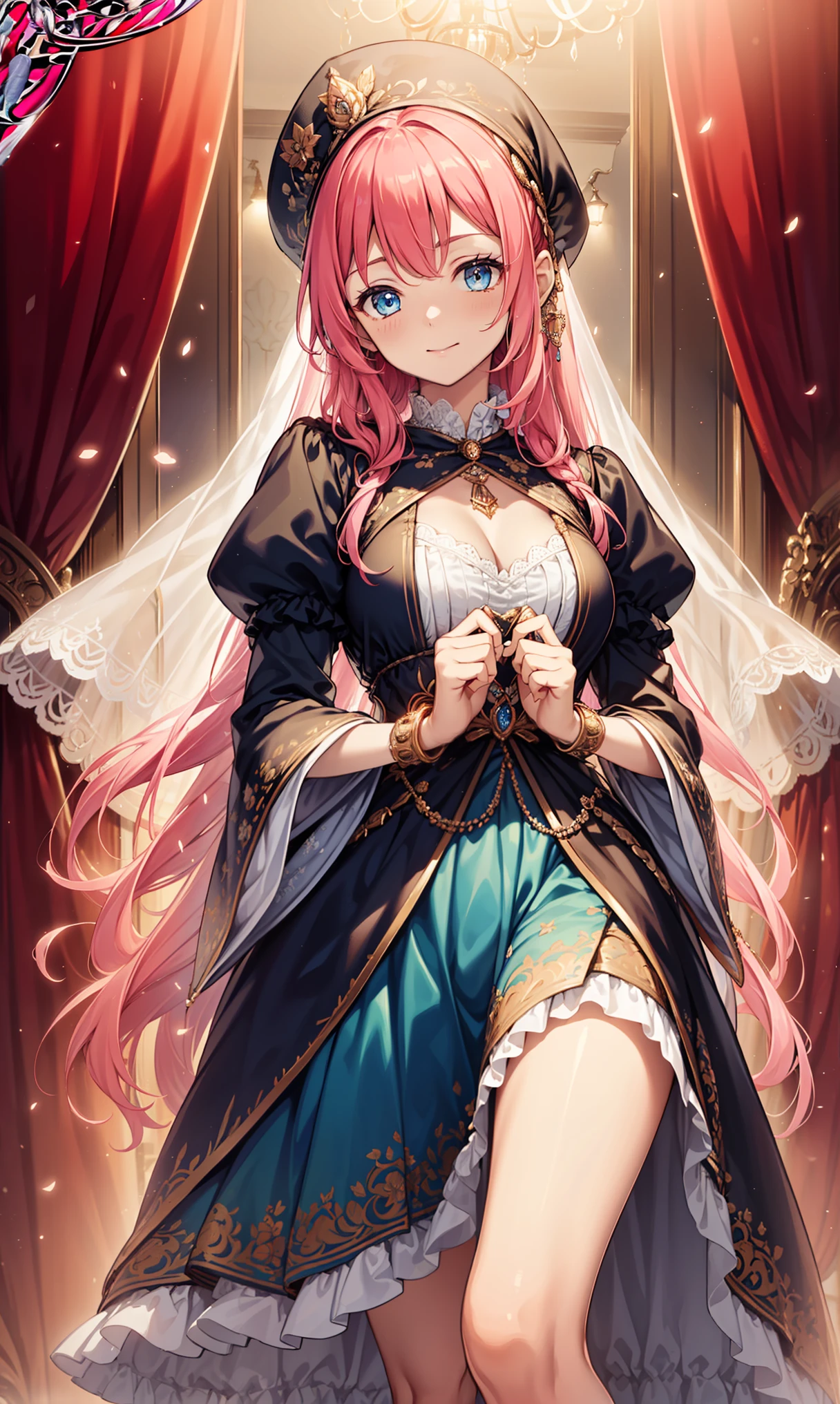((anime art style)),(Masterpiece),(best quality), (Awesome details),((Very delicate and beautiful)),1 woman,((full body image)),Standing at the Palace of Versailles,((alone)),digital art,(((1 princess in a stunning Rococo princess dress,Wear yours with a voluminous Full length hoop skirt.))),Spread your butt,((Beautiful embroidery and jewelry)),Plump,see through,(Gorgeous embroidery and beautiful lace.),((I have a lot of straight hair.,Very fluffy,Very long straight hair.)),((Finely detailed face and eyes)),Stunning hair accessories,(Bling Gem, a very beautiful crown.),(Gorgeous gemstone jewelry,Sparkling Gold),long veil,(beautiful background),full body,((Gorgeous Rococo Princess Ball Gown,wide, Full length hoop skirt.)), big breasts,Show your breasts,The cracks are clear...,((big tits)),(pubic bone), rift, visible chest, Show your breastsของคุณ, open chest,((bare breast:1.37)), I see bulging nipples.,(((large areolae:1.4,pink,The nipples are clearly visible.....))),