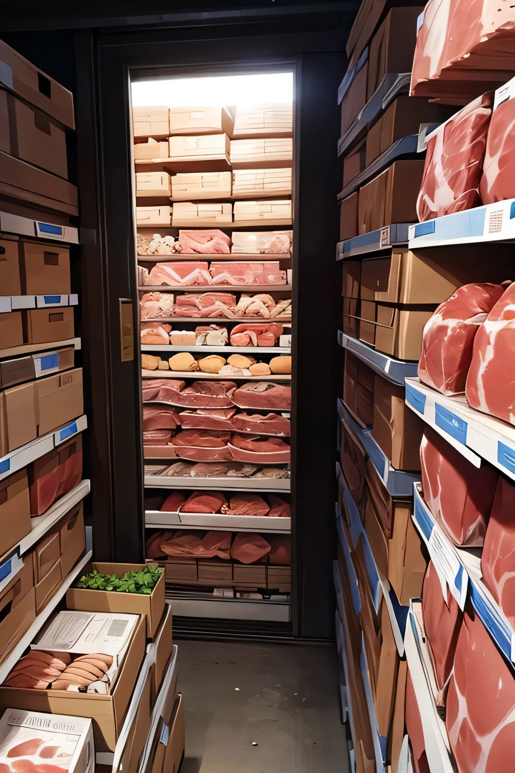 a stockpile of fresh raw meat worth millions