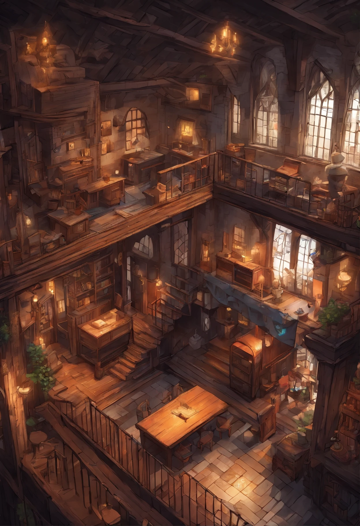 inside dilapidated building、Hogwarts teachers living quarters,A little dark,Inside an aging factory,Low amount of light,((Pixal style))、Makoto (magical World of Harry Potter)