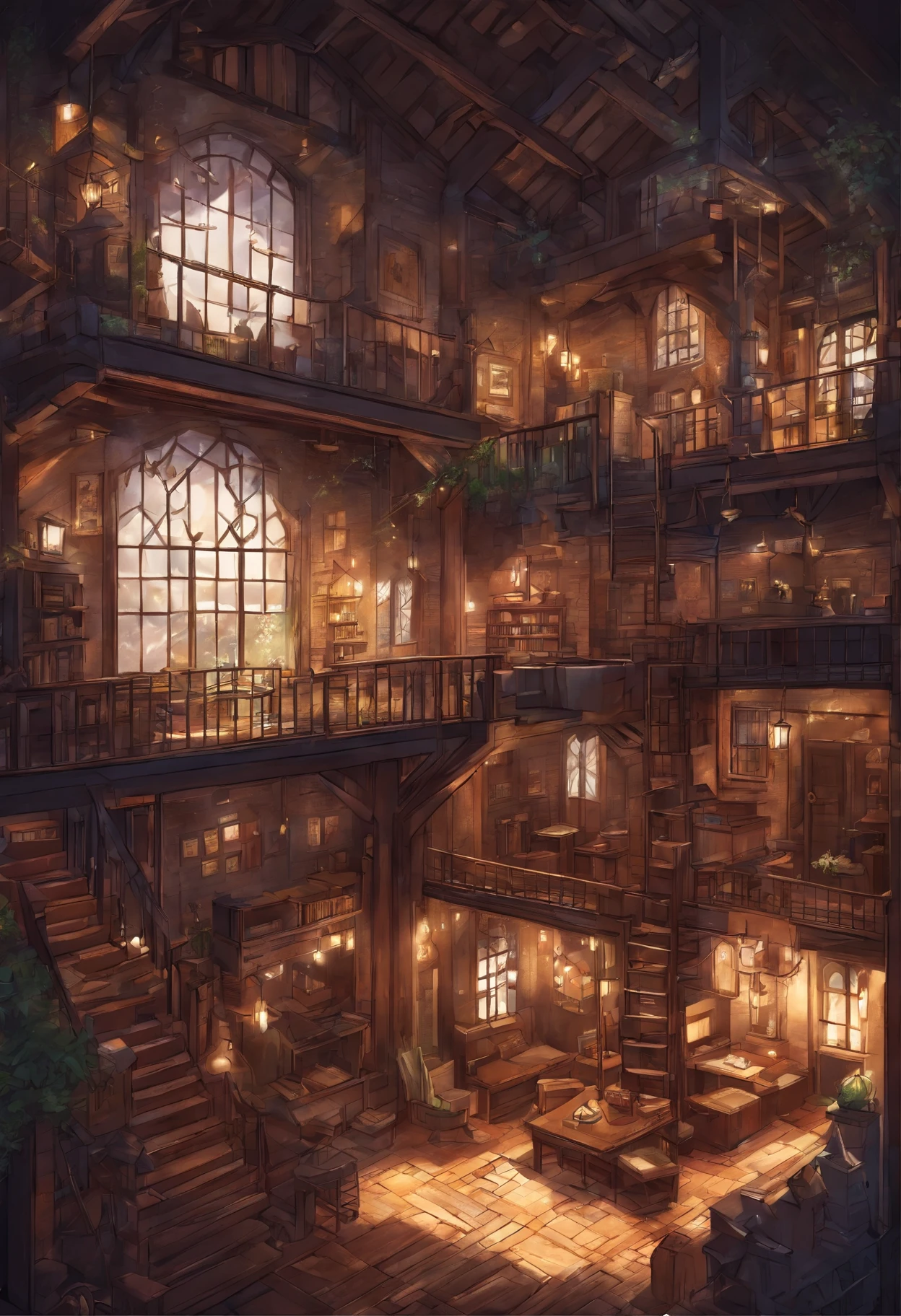 inside dilapidated building、Hogwarts teachers living quarters,A little dark,Inside an aging factory,Low amount of light,((Pixal style))、Makoto (magical World of Harry Potter)