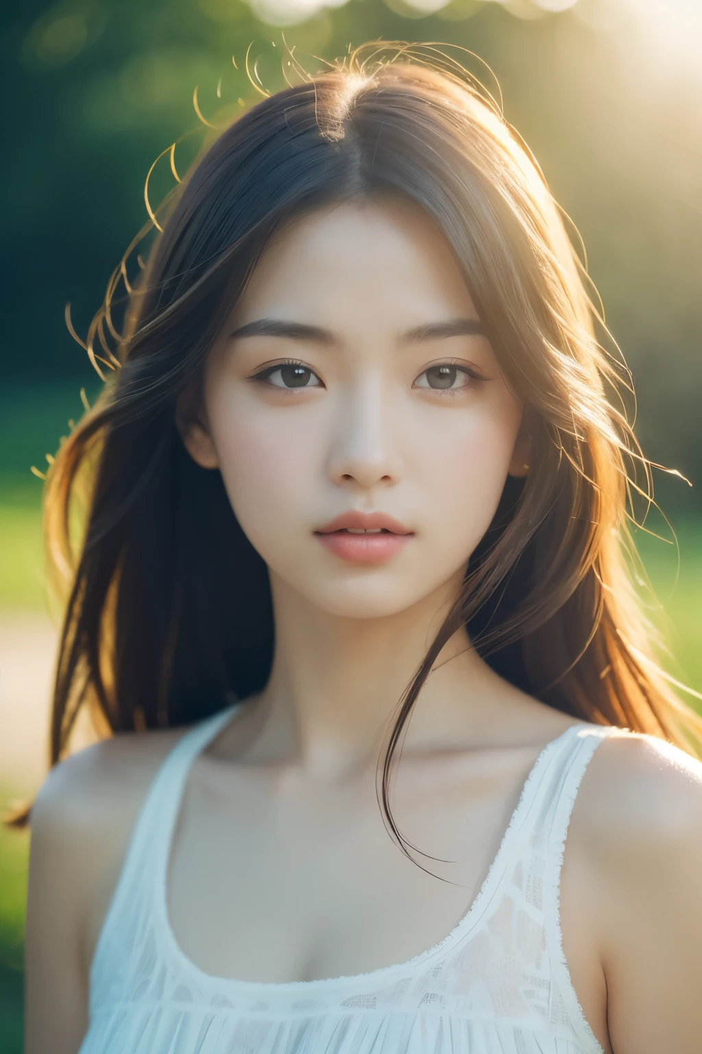 (8K,original photo, masterpiece),(actual, photo-actual:1.2),(extremely detailed 8K wallpaper),(sharp focus, depth of field),(blurred background:1.2),(Daytime sunshine:1.2),looking at camera, 1 girl