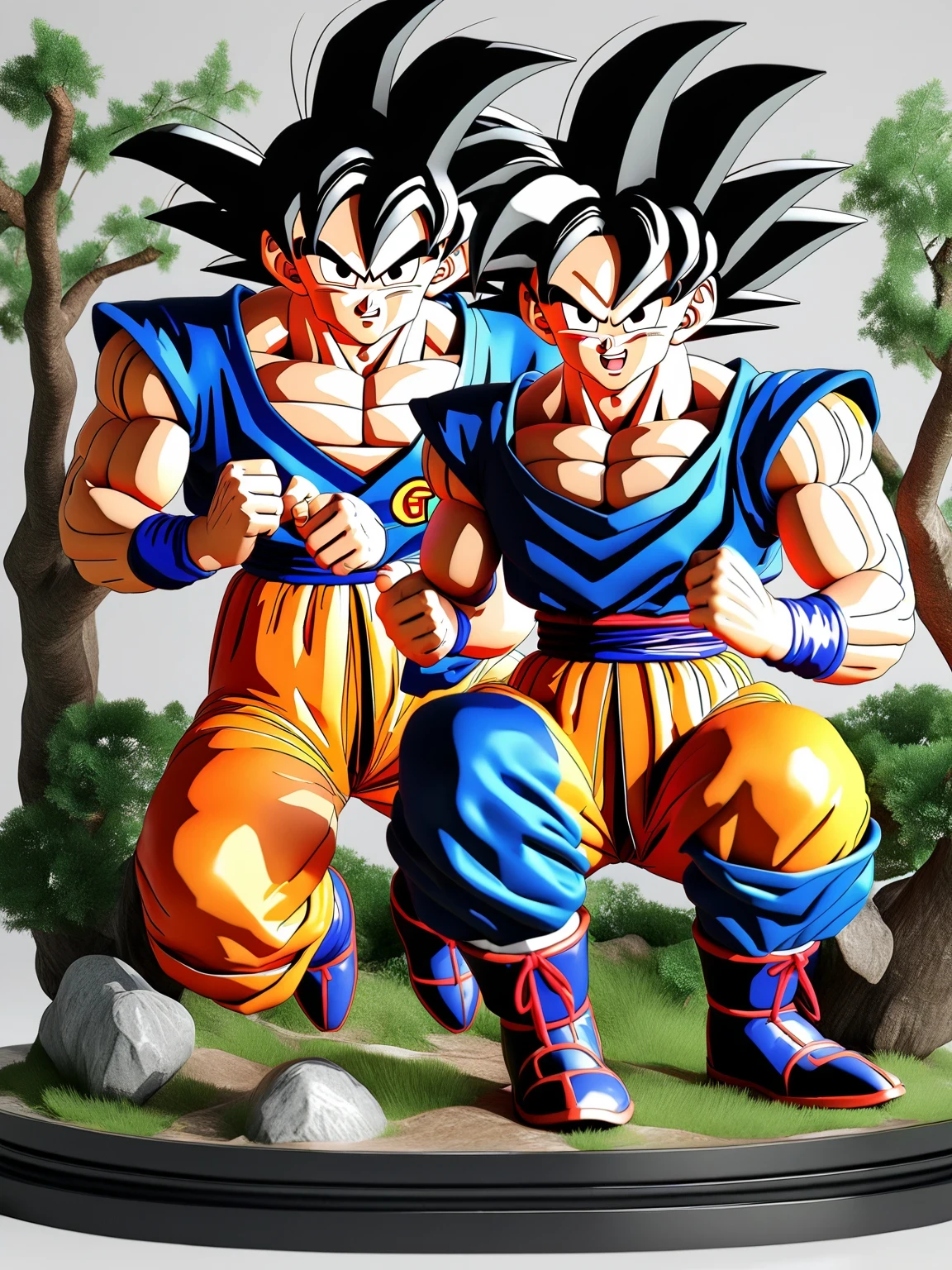 diy28,Highest quality, ultra-high definition, masterpieces, 8k, realistic, anime styled, 3d render,arafed image of a statue of a young gohan with a tree in the background, photorealistic human goku, son goku, highly detailed portrait of goku, goku, portrait of goku, goku from dragon ball, goku from dragon ball z, human goku, goku from dragonball z, dragon ball artstyle, goku as an asian man, fan art, goku portrait