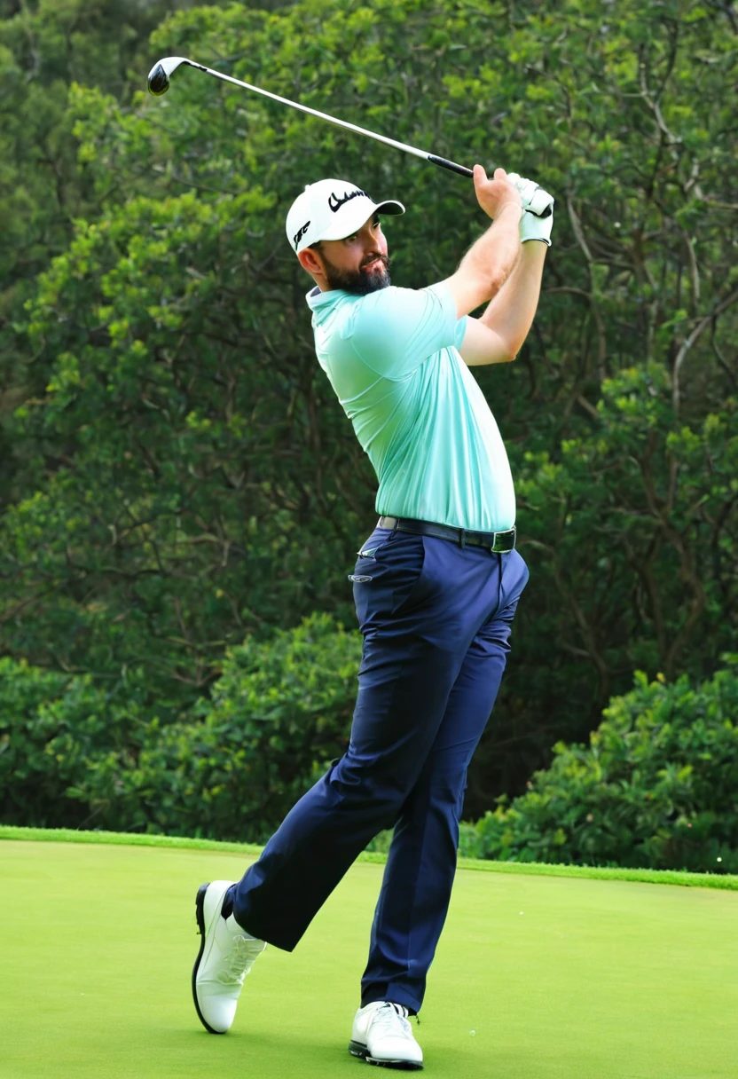 The golfer's stunning swing,
