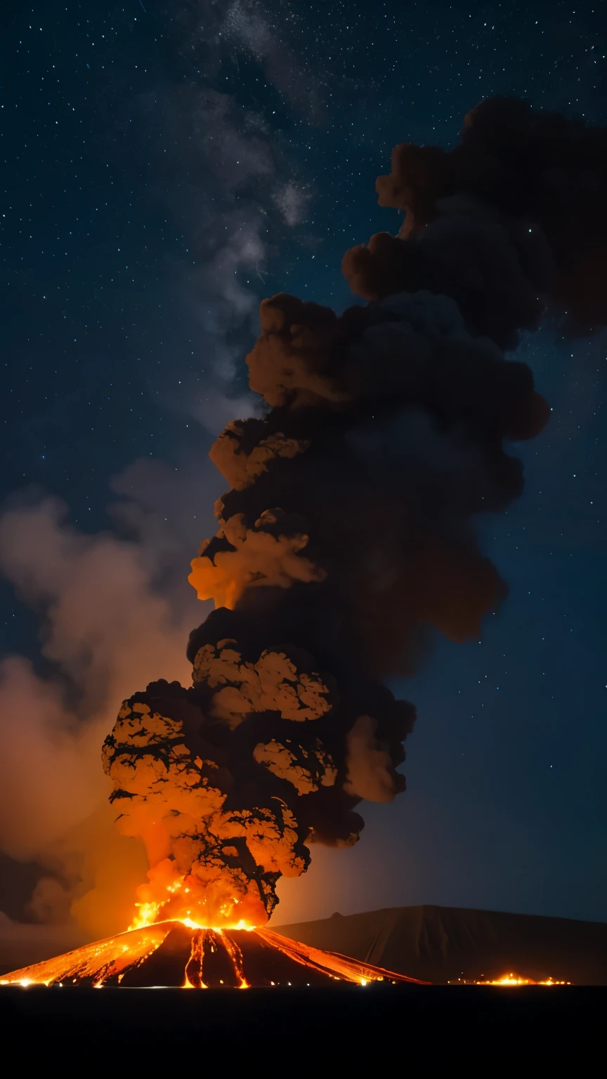 Island volcanic eruption in the tropics.