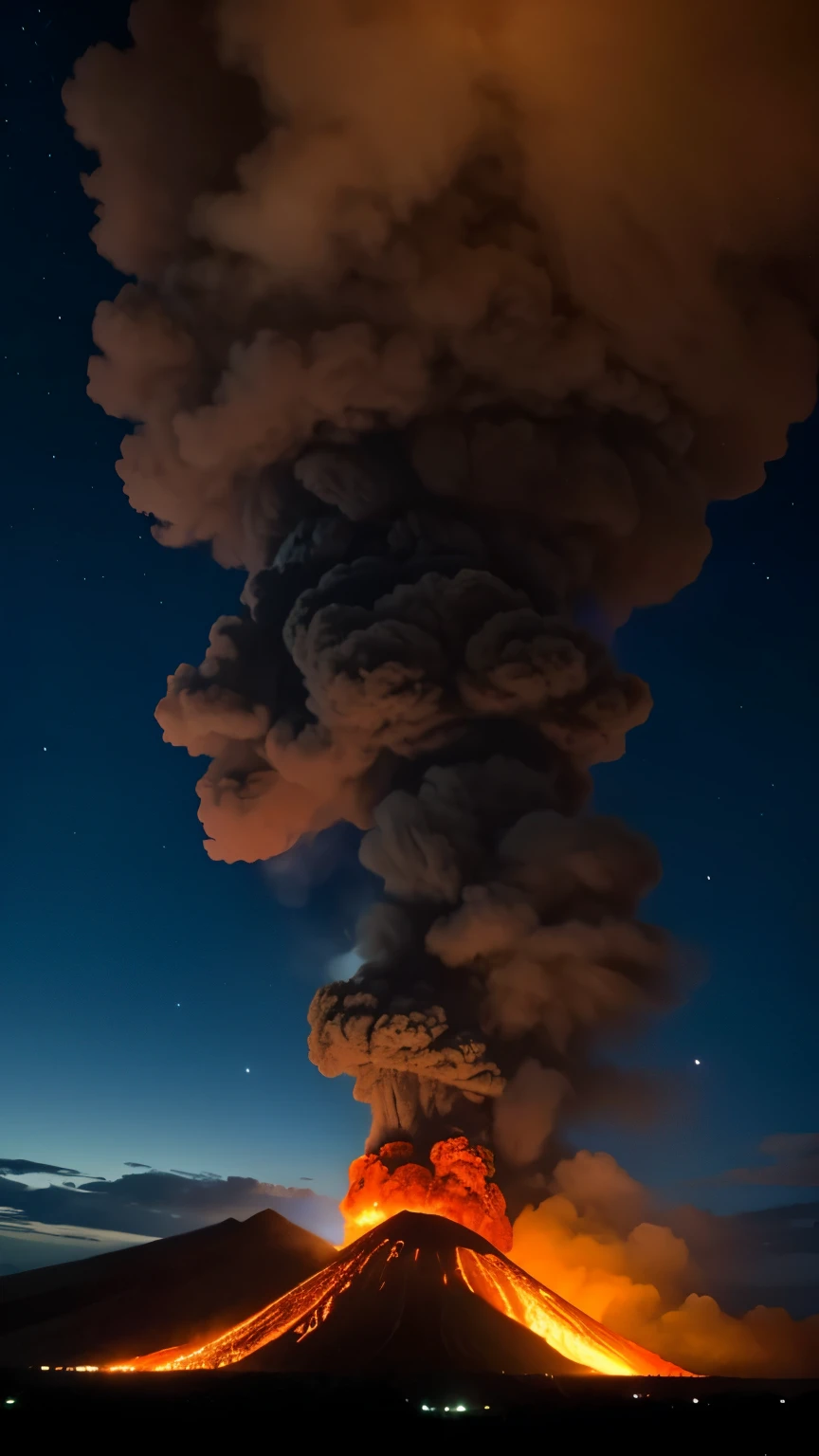 Island volcanic eruption in the tropics.