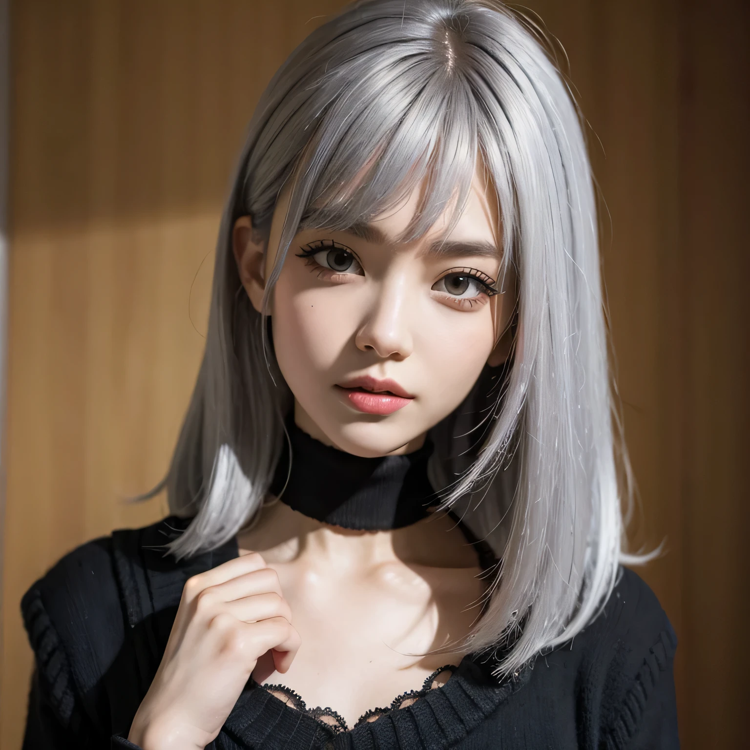 grey-silver hair