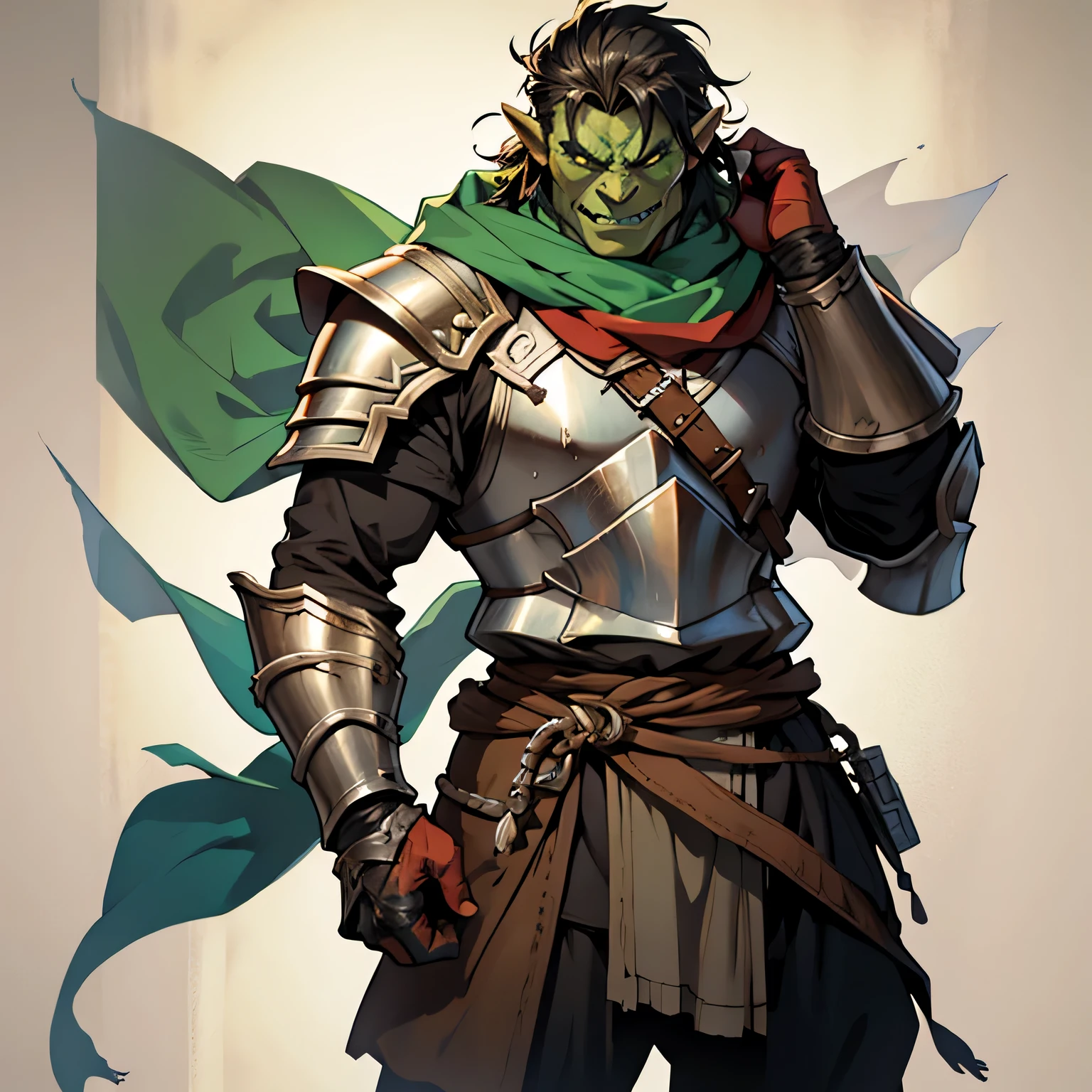 Half Orc, dungeons and dragons, in armor