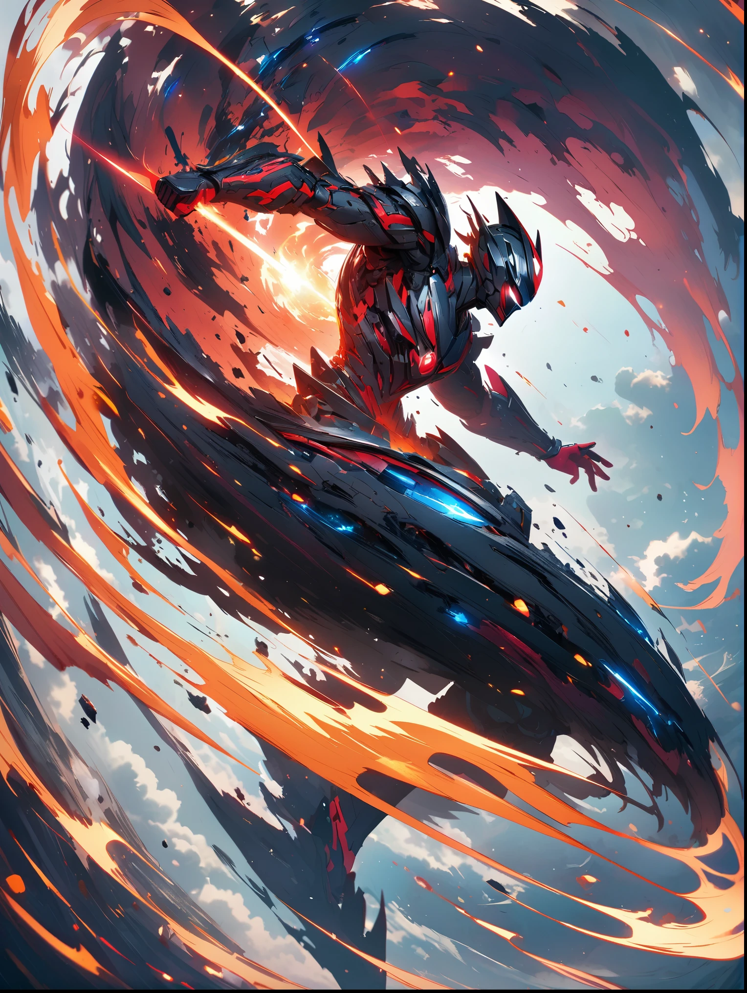 8K resolution, ((highest quality)), ((masterpiece)), ((super detailed)), (very delicate and beautiful), Kamen Rider, Hero, special effects, Japanese works, cool, whole body