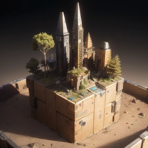 6598年Mars realistic model, (bifurcation, original photo, best quality, masterpiece:1.4),SteampunkCyberpunk6820 City,(CyberpunkMars light:1.3), Mars (related to land),(in a small nature box:1.3),Isometric, small nature, landscape on foundation,landscape,