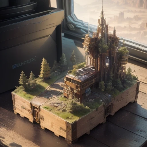 6598年Mars realistic model, (bifurcation, original photo, best quality, masterpiece:1.4),SteampunkCyberpunk6820 City,(CyberpunkMars light:1.3), Mars (related to land),(in a small nature box:1.3),Isometric, small nature, landscape on foundation,landscape,