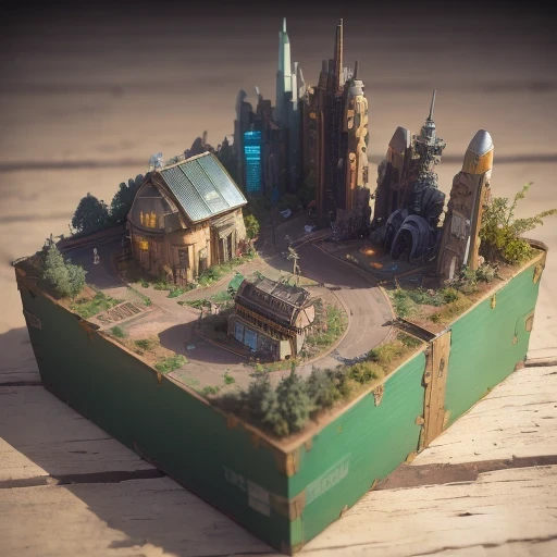 6598年Mars realistic model, (bifurcation, original photo, best quality, masterpiece:1.4),SteampunkCyberpunk6820 City,(CyberpunkMars light:1.3), Mars (related to land),(in a small nature box:1.3),Isometric, small nature, landscape on foundation,landscape,