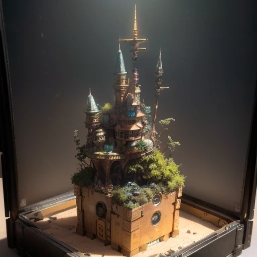 6598年Mars realistic model, (bifurcation, original photo, best quality, masterpiece:1.4),SteampunkCyberpunk6820 City,(CyberpunkMars light:1.3), Mars (related to land),(in a small nature box:1.3),Isometric, small nature, landscape on foundation,landscape,