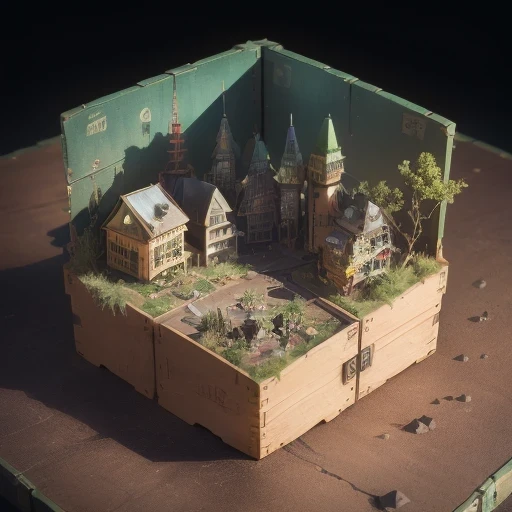 6598年Mars realistic model, (bifurcation, original photo, best quality, masterpiece:1.4),SteampunkCyberpunk6820 City,(CyberpunkMars light:1.3), Mars (related to land),(in a small nature box:1.3),Isometric, small nature, landscape on foundation,landscape,