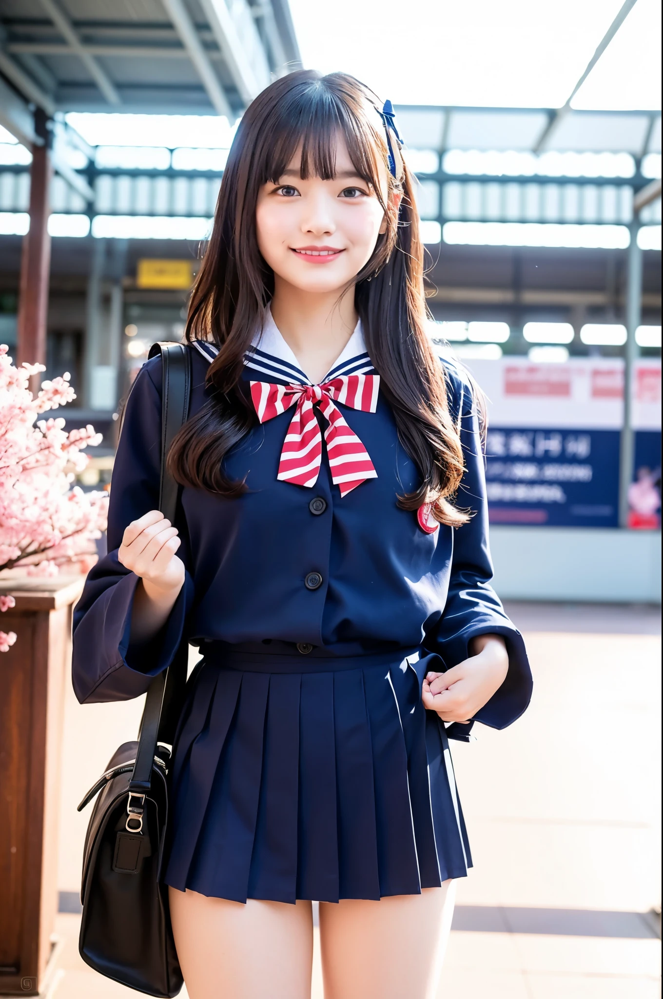 navy blue pleated skirt
