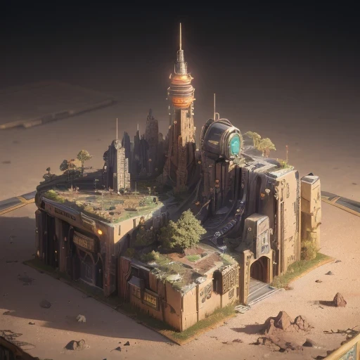 6598年Mars realistic model, (bifurcation, original photo, best quality, masterpiece:1.4),SteampunkCyberpunk6820 City,(CyberpunkMars light:1.3), Mars (related to land),(in a small nature box:1.3),Isometric, small nature, landscape on foundation,landscape,