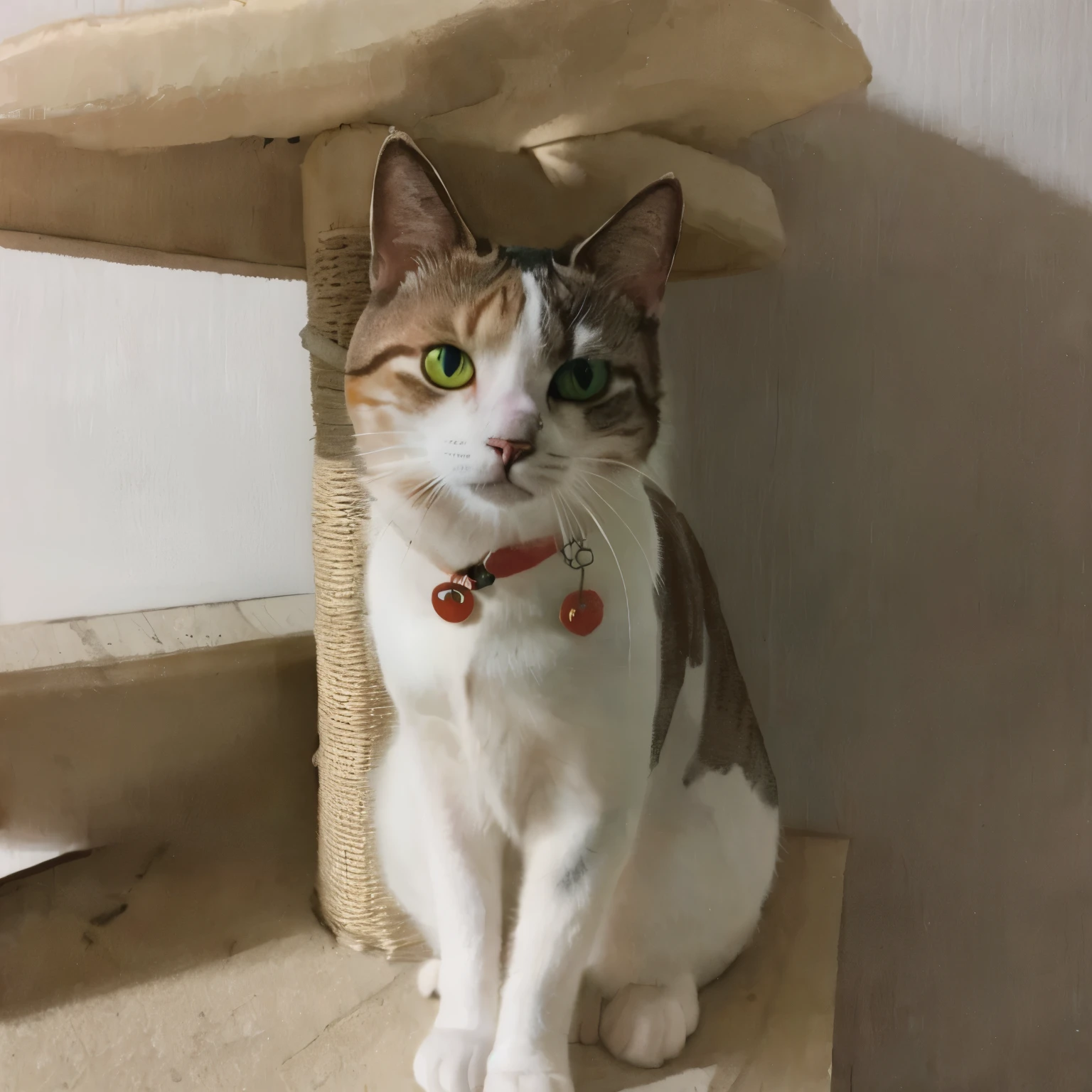 Looks like a watercolor painting、Cat