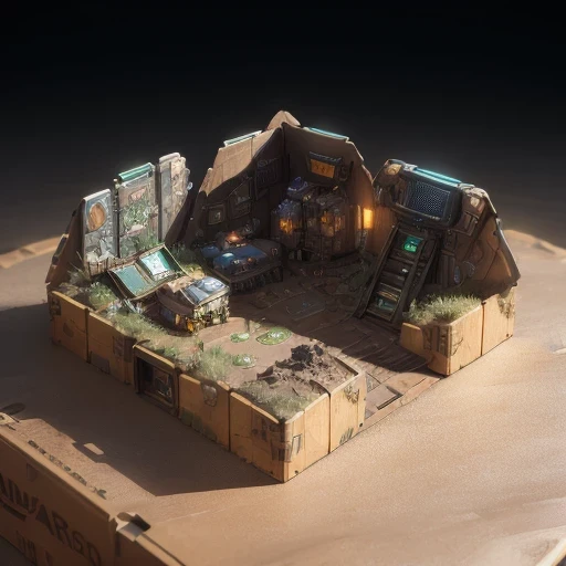 6598年Mars realistic model, (bifurcation, original photo, best quality, masterpiece:1.4),SteampunkCyberpunk6820 City,(CyberpunkMars light:1.3), Mars (related to land),(in a small nature box:1.3),Isometric, small nature, landscape on foundation,landscape,