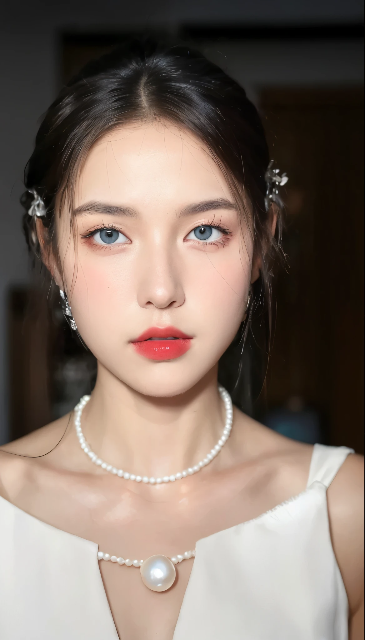 Urban beautiful girl college student, masterpiece, light makeup, red lips, silver hair, messy long hair, street background, beautiful, elegant. super fine details, master works, authentic texture, cinematic lighting realism, perfect job, 16K, hd, exquisite features,blue eyes、japanese idol、Beautiful Face、cute smile、brown hair、beautiful hair、ponytail、glamorous、 big breasts、erect nipples、Oily muscle、shiny skin、tanned skin、Black glowing skin、Wearing a bra top and thong, bright big eyes, smooth skin, earrings, necklace, tattoo