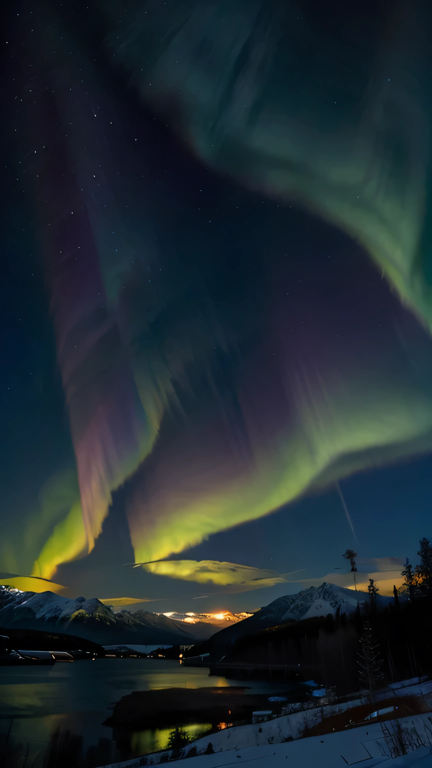 Beautiful aurora, night sky, no person, 8k, high quality 