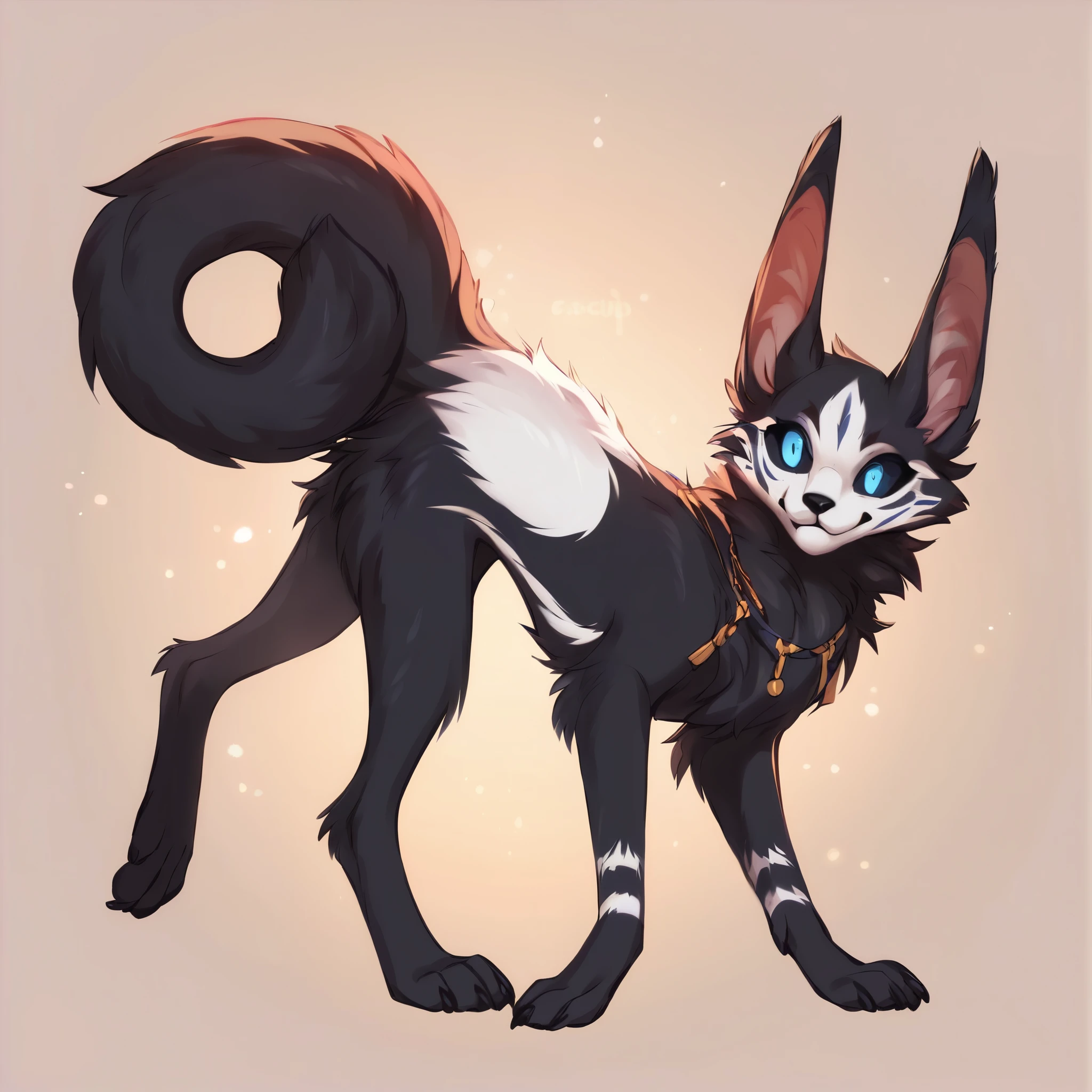 (((Animals,white monster, An illustration, Chibi))), (Sad face, Animals, fox head, wolf carcass, owl back wing, tail snake, four legs),