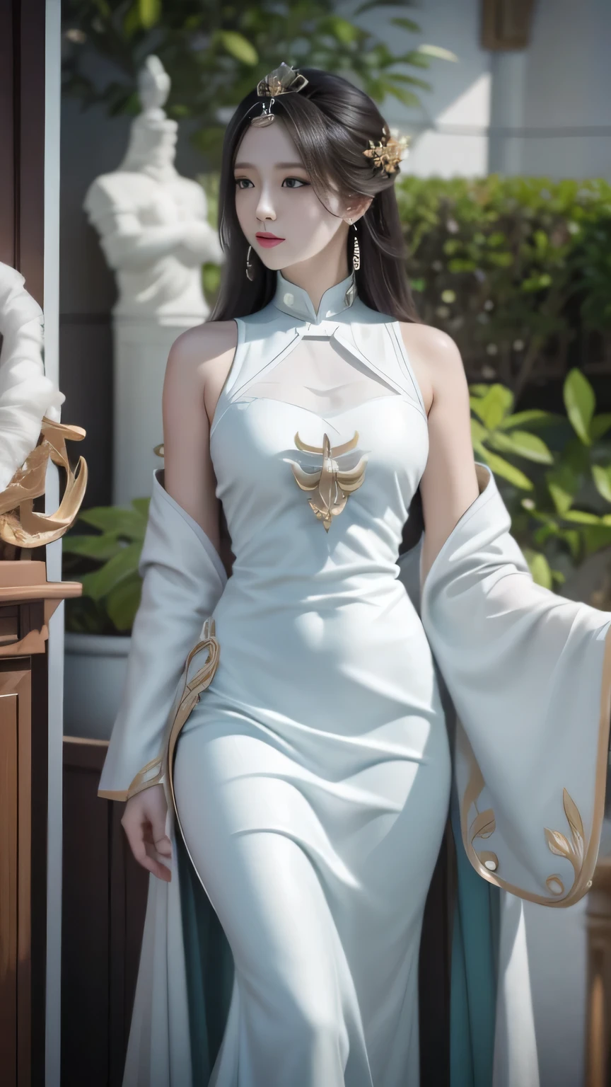 Asian woman in white dress with long hair and jewelry, Beautiful digital artwork, a beautiful fantasy empress, beautiful fantasy art, Beautiful character painting, digital fantasy art ), author:FAN Qi, beautiful fantasy maiden, by Yang J, Chinese fantasy, Ruan Jia and Artgerm, beautiful and seductive anime woman, Artgerm and Ruan Jia, Fantasy Woman