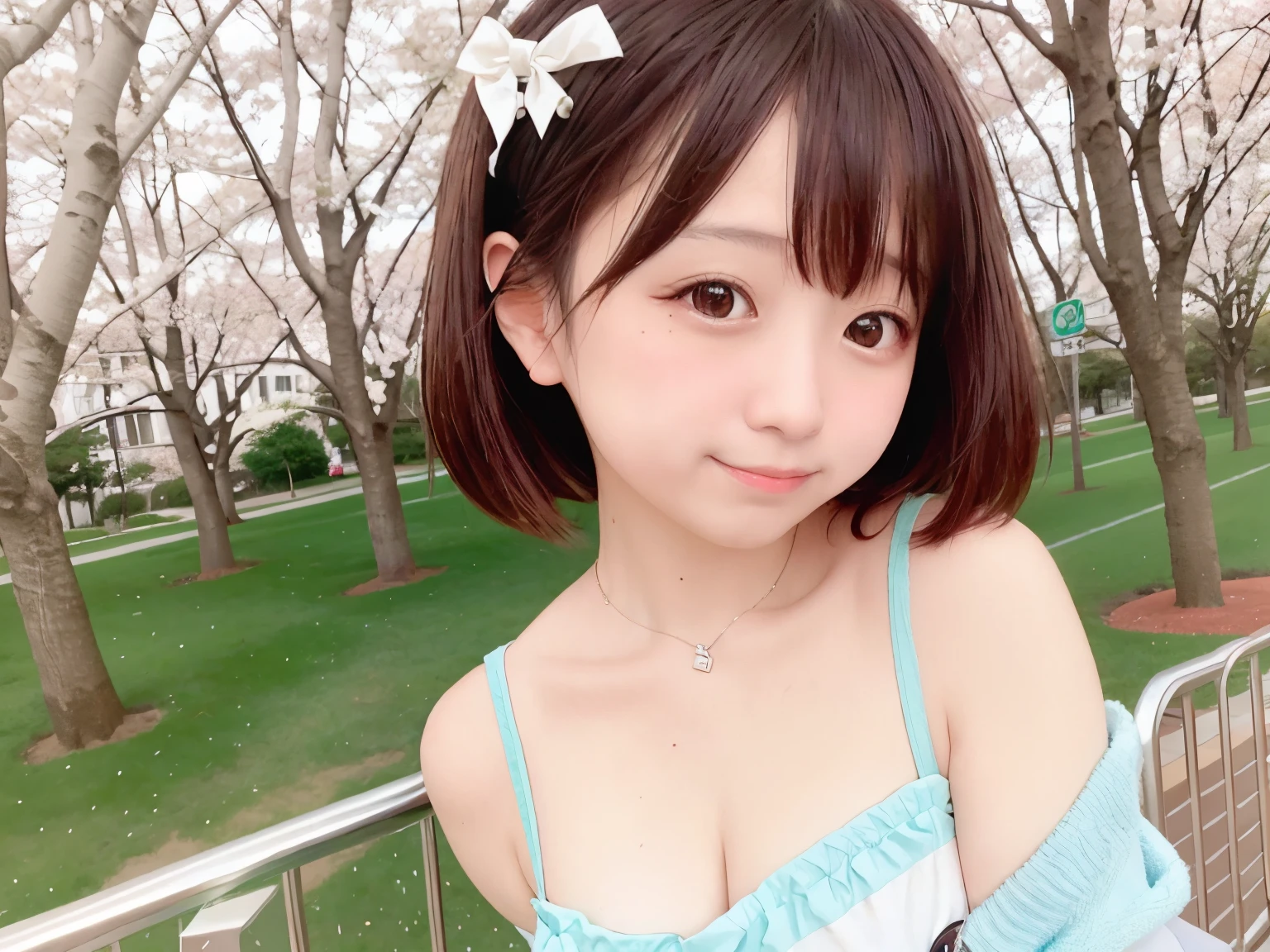  girl，Small breasts，Dairy products are not used，With bangs，**************************，young，anger， hair length is bob，photo shoot，garden，ish，Ugly s clothes ，Surrounded by flowers