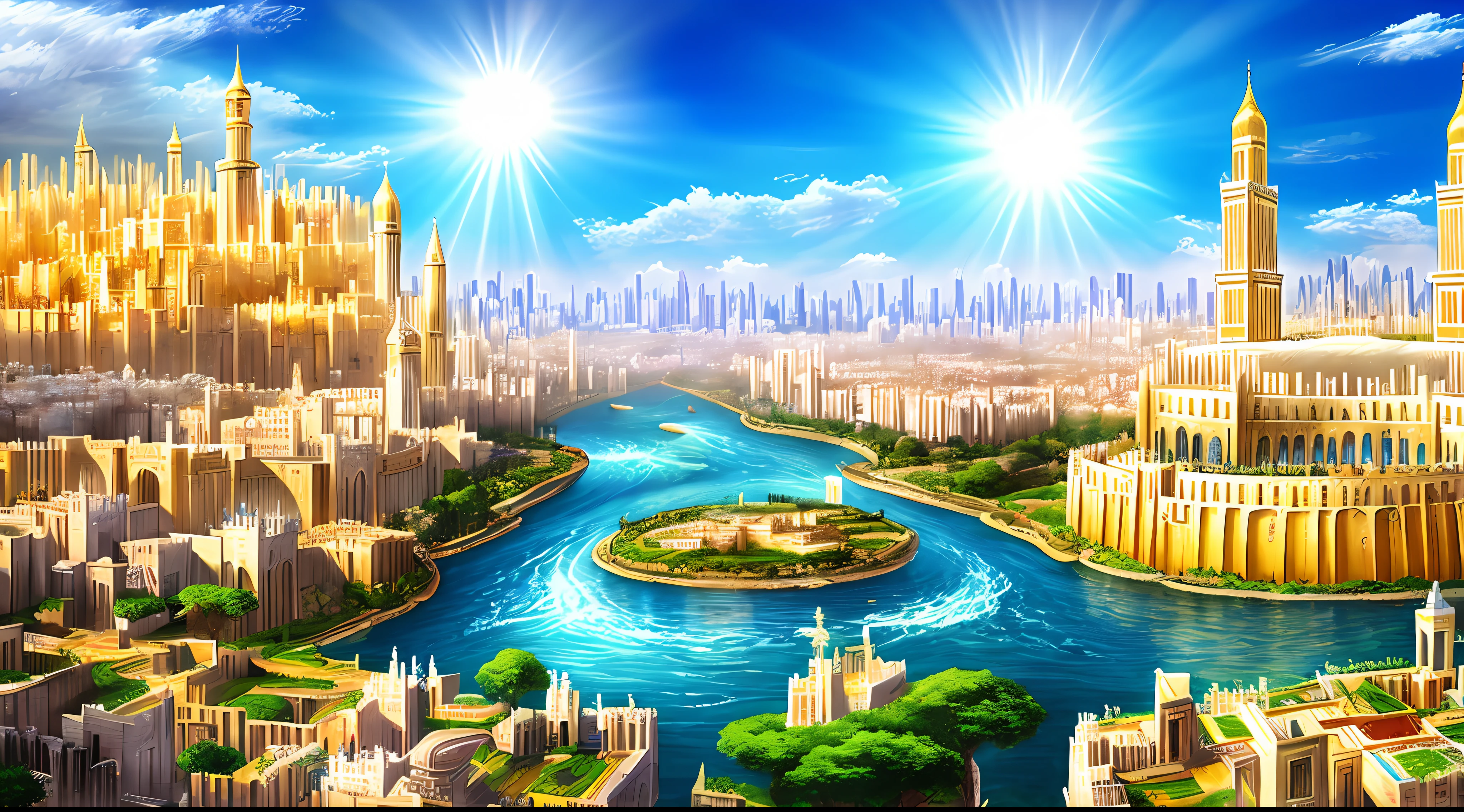 new jerusalem, city of heaven. The city is described as an incomparably beautiful city., With streets of pure gold, Pearly Gates and River of Living Water. There will be no more sadness, ache, Or die in heaven, Because God will wipe away every tear and there will be perfect fellowship with Him...