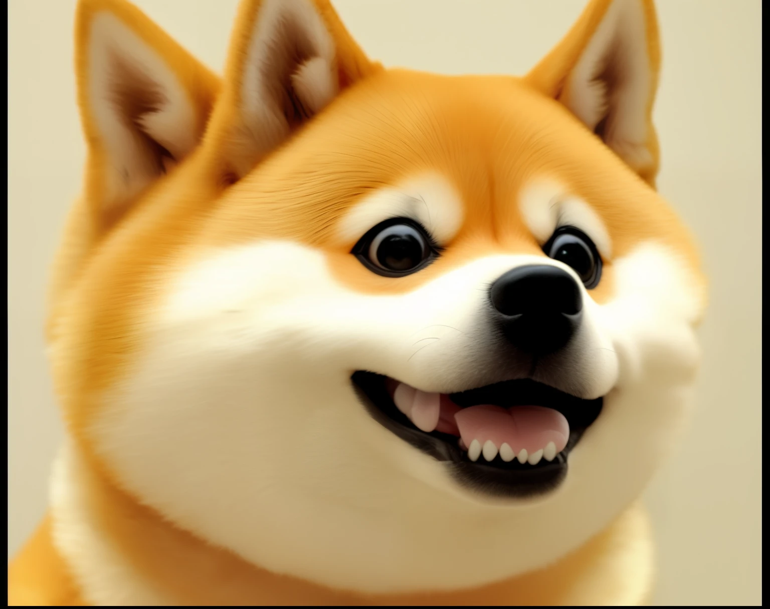 a close up of a doge with a very big smile on its face, doge, doge meme, anthropomorphic shiba inu, ???????? wolf portrait, derp, an ai generated image, shiba inu face, portrait of retarded wolf, morphing dog head, shibu inu, ahegao face, subject: dog, reddit meme