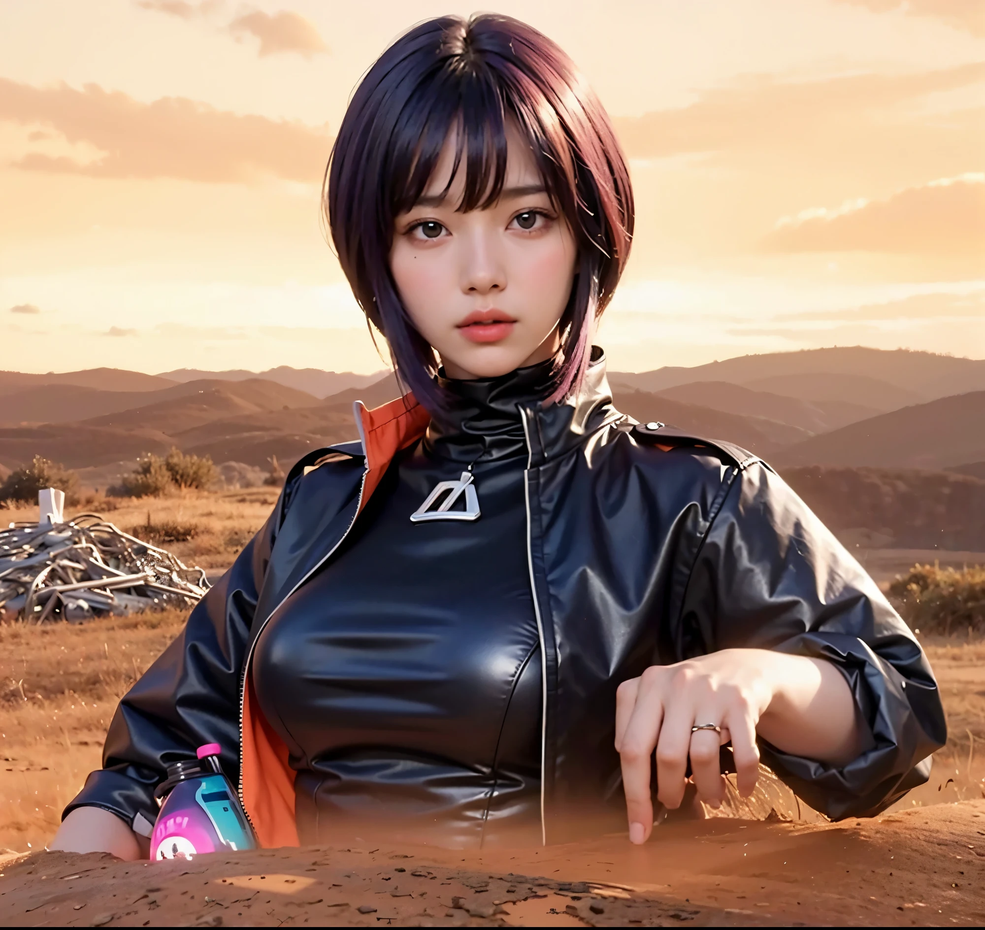correct posture,best quality,masterpiece,Very detailed,high resolution,4K,ultra high resolution,short hair,Detailed shadows,ultra actual,actual,dramatic lighting,1 girl,alone,Detailed face,actual eyes,actual skin,white dress,purple hair,dynamic poses,