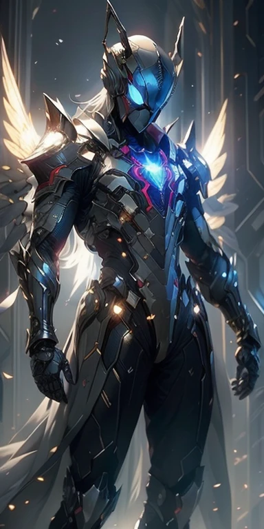 HDR,4k,8k,32k,((Intricate details)),The costume is made of changeable nanotech fabric, with a chrome luster on the chest and constellation details on the sleeves and legs.  It incorporates a detachable cape that looks like wings of a spaceship, ((holographic hacker helmet)), which projects a cosmic mask on Spider-Man's face... This costume allows you to breathe in space and adapt to alien environments, fusing cosmic style with exceptional functionality.