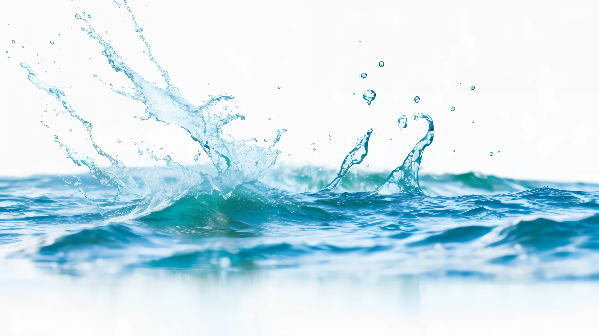 splash water effect on white background