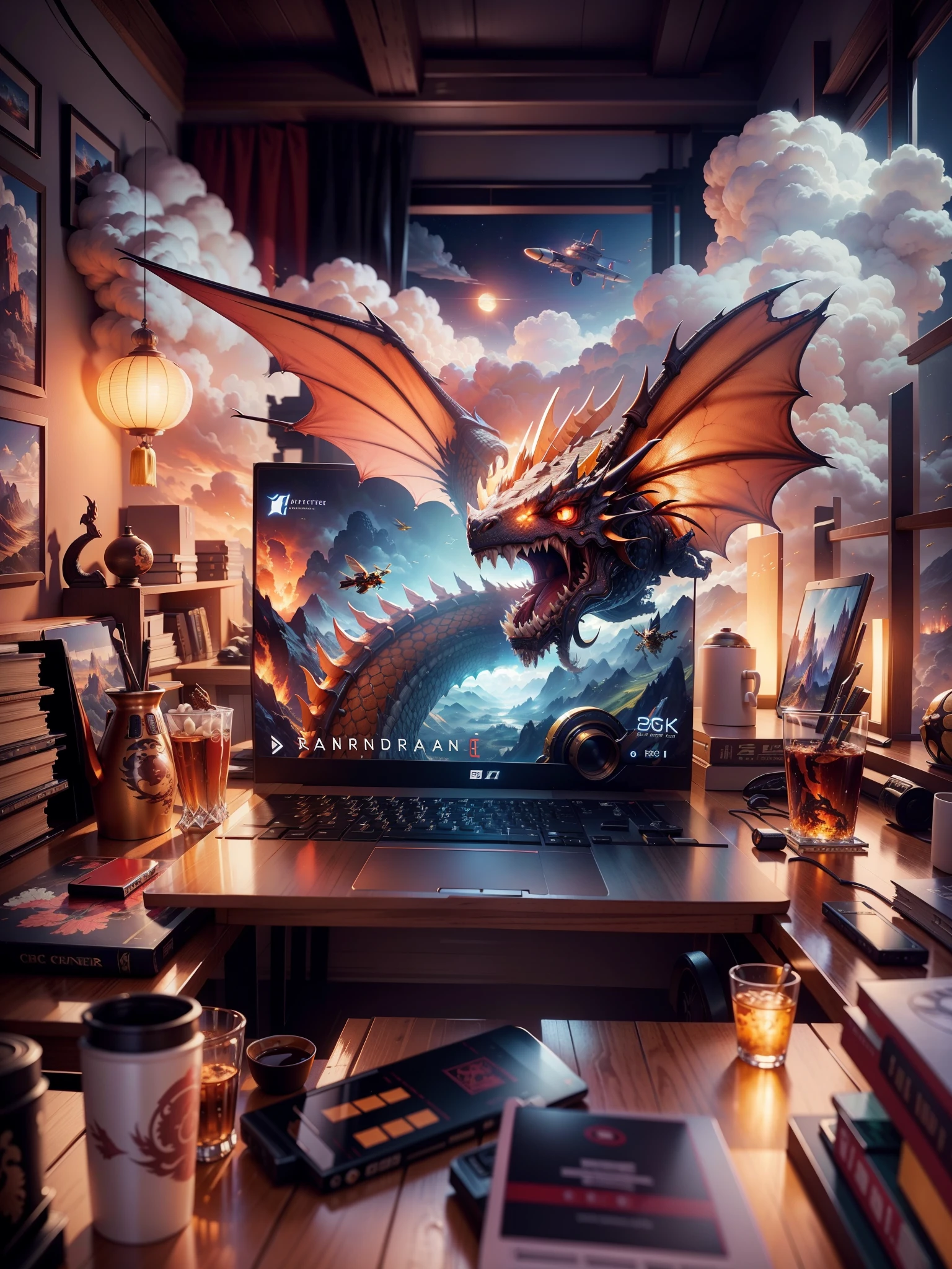 ((Mecha Dragon + Sci-Fi Dragon + Cyberpunk)), (Perfect Details + Ultimate Art), (Complex Mechanical Design + Film and Television + 8K)