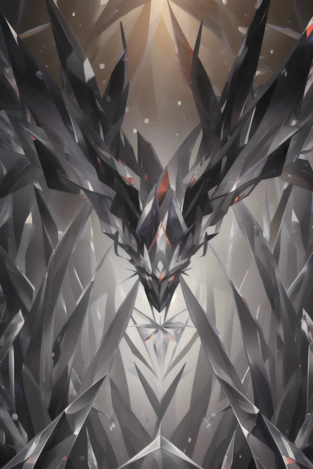 ((best quality)), ((masterpiece)), (detailed),1 man,alone,demon, mandarin,whole body,Dark, extremely detailed CG unity 8k wallpaper, intricate details, kaleidoscope of imagery, symmetrical pattern, Gray colors, Geometry, mesmerizing design, optical illusion, dynamic composition, mime art,  Crystal AI