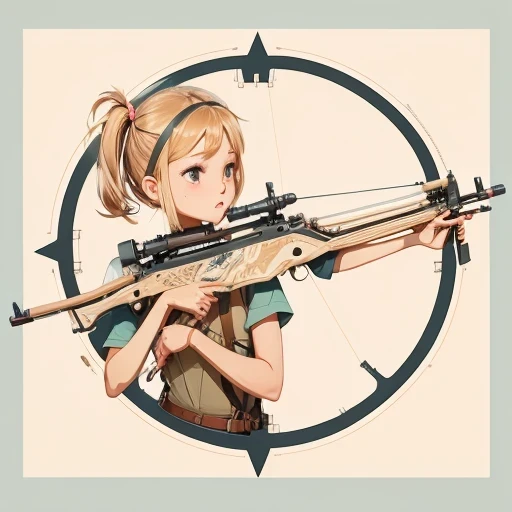 Arizona crossbow machine flat line illustration light color