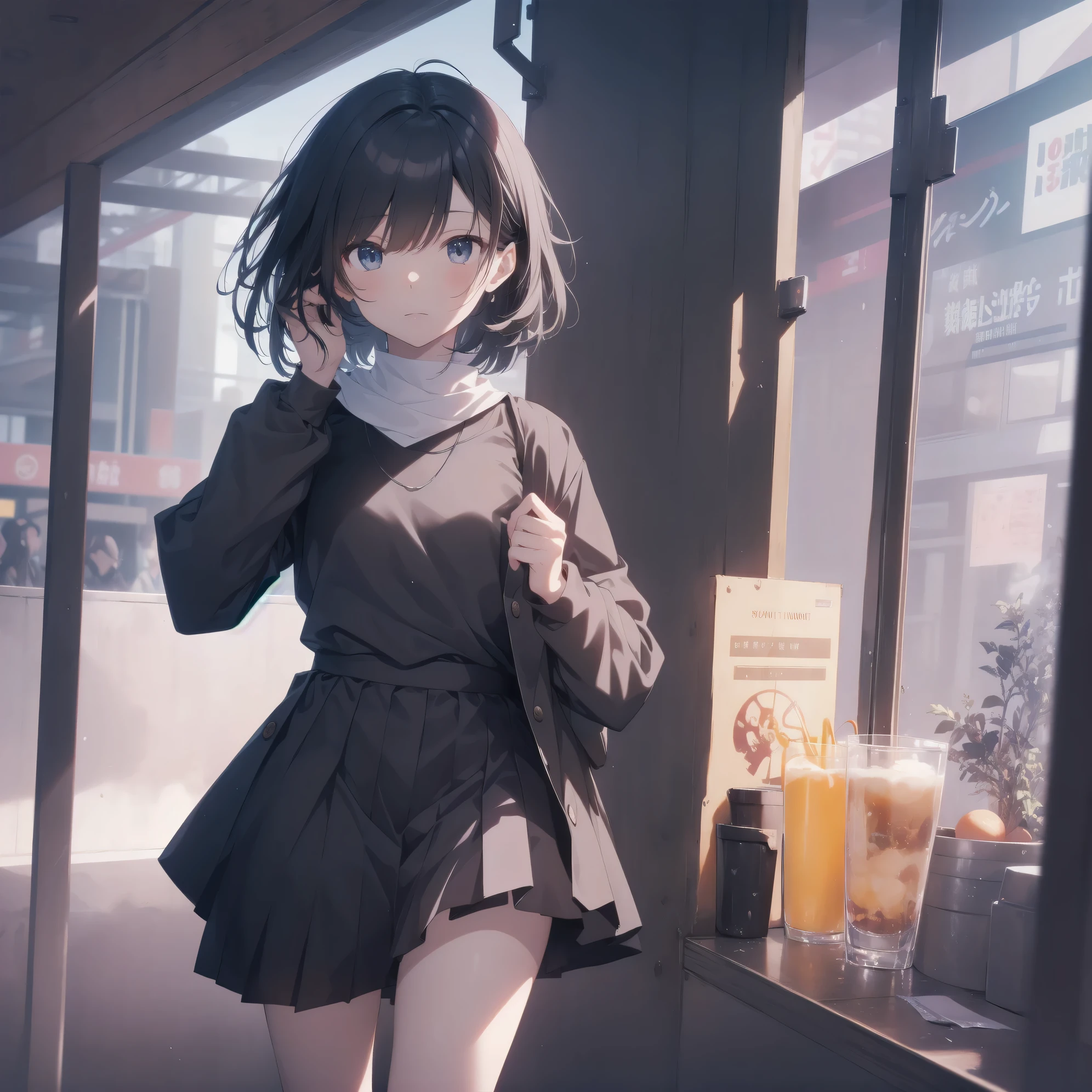 ultra-absurdres-Top quality by art God, ultra-detailed, high resolution, anime moe artstyle, best anime 8k konachan wallpaper, pixiv contest winner, perfect anatomy,break, 1girl, (Please draw a girl walking sleepily to school alone. )break,(Solo,little female, 13-year-old:1.3),Full limbs, complete fingers,a junior high school student, Attractiveness of immature bodies, (very short hair), short cut, flat chest, , small butt, groin, small black eyes, beautiful detailed eyes, well-proportioned iris and pupils, expressive eyes, highres detailed hair, soft expression, school_uniform, pleated skirt,(Detailed Lighting), (Detailed background), in the School commute route. break,super detailed skin, Best cinematic lighting powered by famous artist, 8k,beauty illustration,photoshop_(medium),very aesthetic,break,((artist:core)), artist:fukahire_(ruinon),artist:sekiya asami,artist:kantoku,