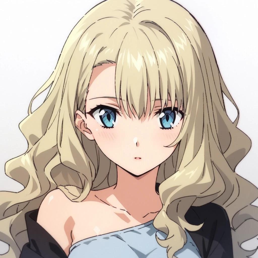 (mireille bouquet:1.1),1 beauty,blonde hair,long hair,Wavy hair only in the lower half,gradation blue eyes,1 beauty,(masterpiece:1.1、High resolution:1.2)