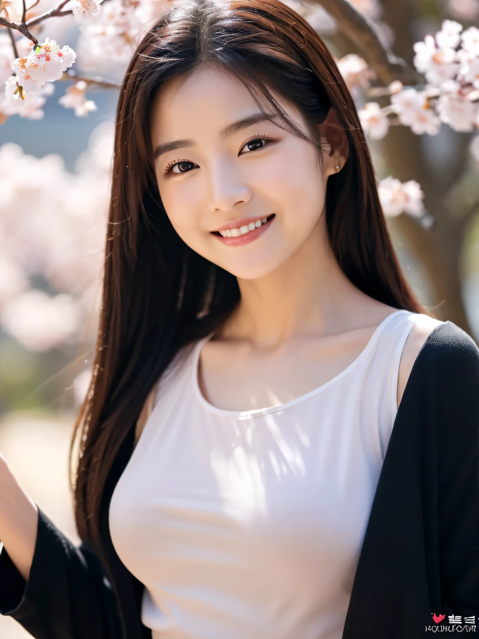 Girl in her 20s、Kimono、Orange floral pattern、Standing in front of the torii gate、A dark-haired、A smile、Beautuful Women、full body Esbian、((top-quality、8K、masterpiece:1.3))、foco nítido:1.2、An ultra-high picture quality、top-quality、masterpiece、natural soft light
