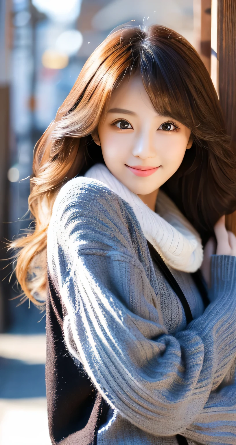 [masterpiece] table top, highest quality, shape, Highly detailed and finely crafted, High resolution 8K wallpaper, Japanese style,
Dynamic and beautiful form, Sharp features, Full body image of a 20 year old girl wearing winter clothes, oozing sex appeal,
Wavy hair flows softly around the face, cute expression, natural color lip, bold, Sexy pose with a seductive smile,
Harajuku fashion aesthetics, exuding confidence and charm, [masterpiece]