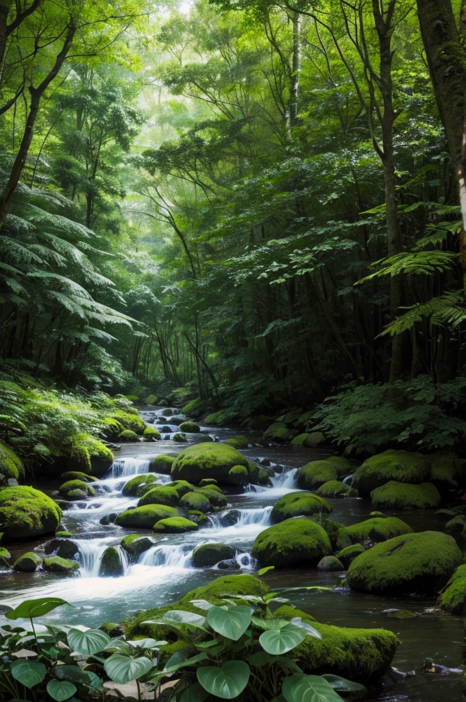 highest quality、lush forest and plants