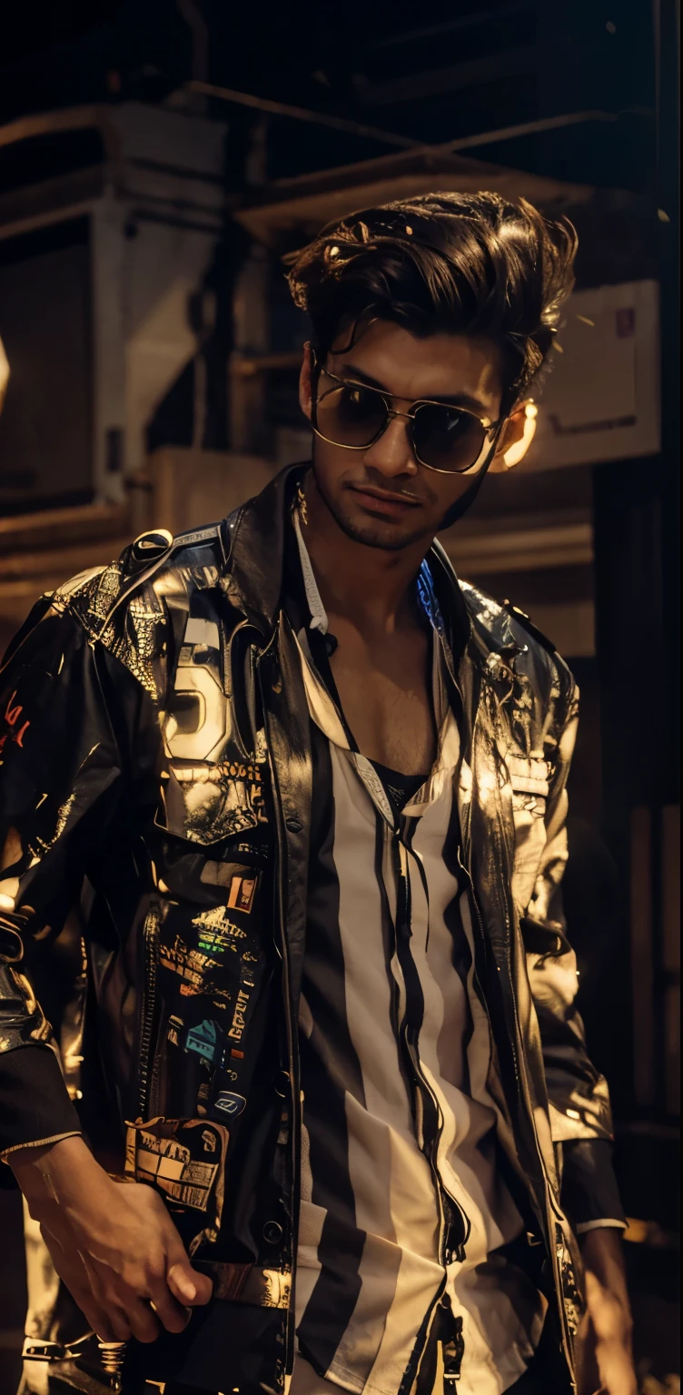 Change background cyberpunk handsome boy, realistic, face, 8k, ultra realistic,