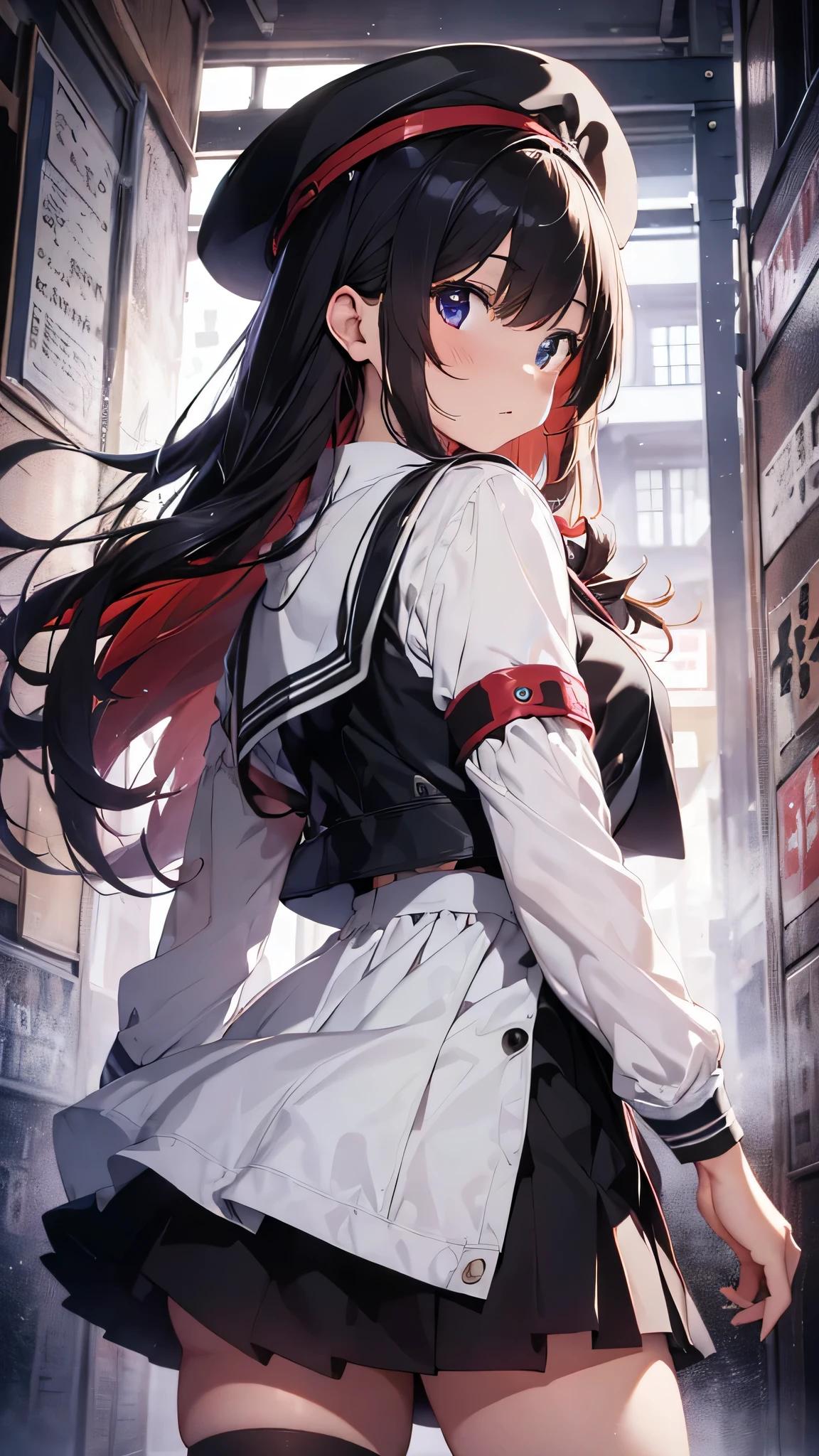 masterpiece, best quality, HuTaoV4, 1 girl, alone, blush, Double tail, long hair, hair between eyes, ((streetwear)), City, outdoor, night, movie poster, Very detailed 8k, Smooth, High resolution, super quality, movie lighting, ambient occlusion, HD, 2k, 4K, 8K, 16K, Very detailed anime, Detailed faces, perfect composition, Wide-angle lens, mood lighting,