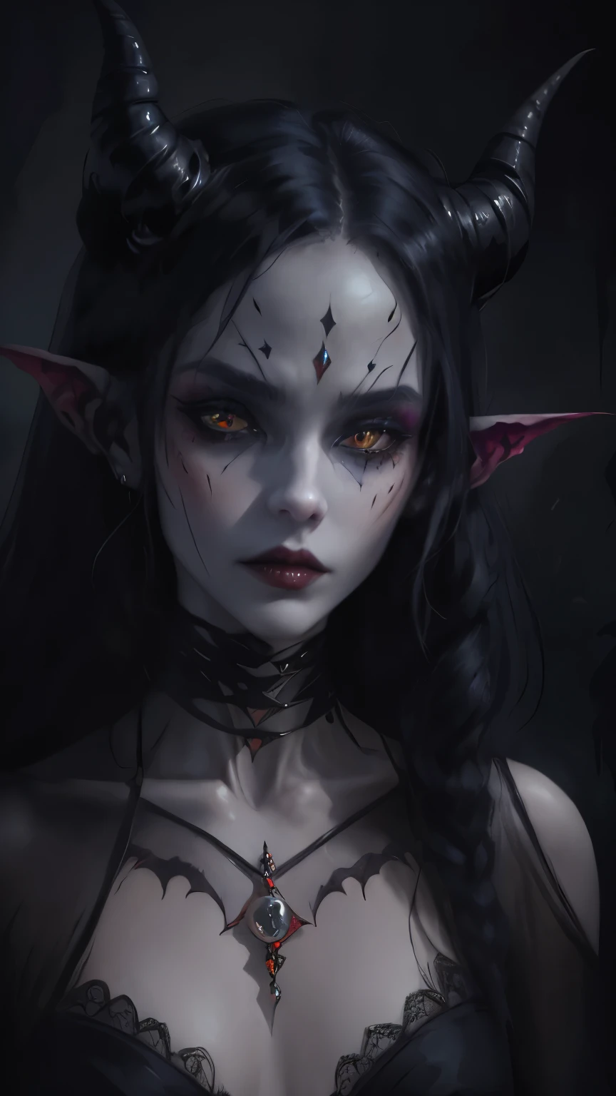 Femme arafed avec des cornes et du sang sur le visage, beautiful elegant demon queen, art de style fantaisie sombre, portrait de fantaisie sombre, portrait de fille démon, Succube | medieval, Dark Fantasy mixed with realism, Conception de personnages de dark fantasy, belle reine vampire, vampire portrait, in style of Art fantastique sombre, Portrait d'a female demon, Art fantastique sombre