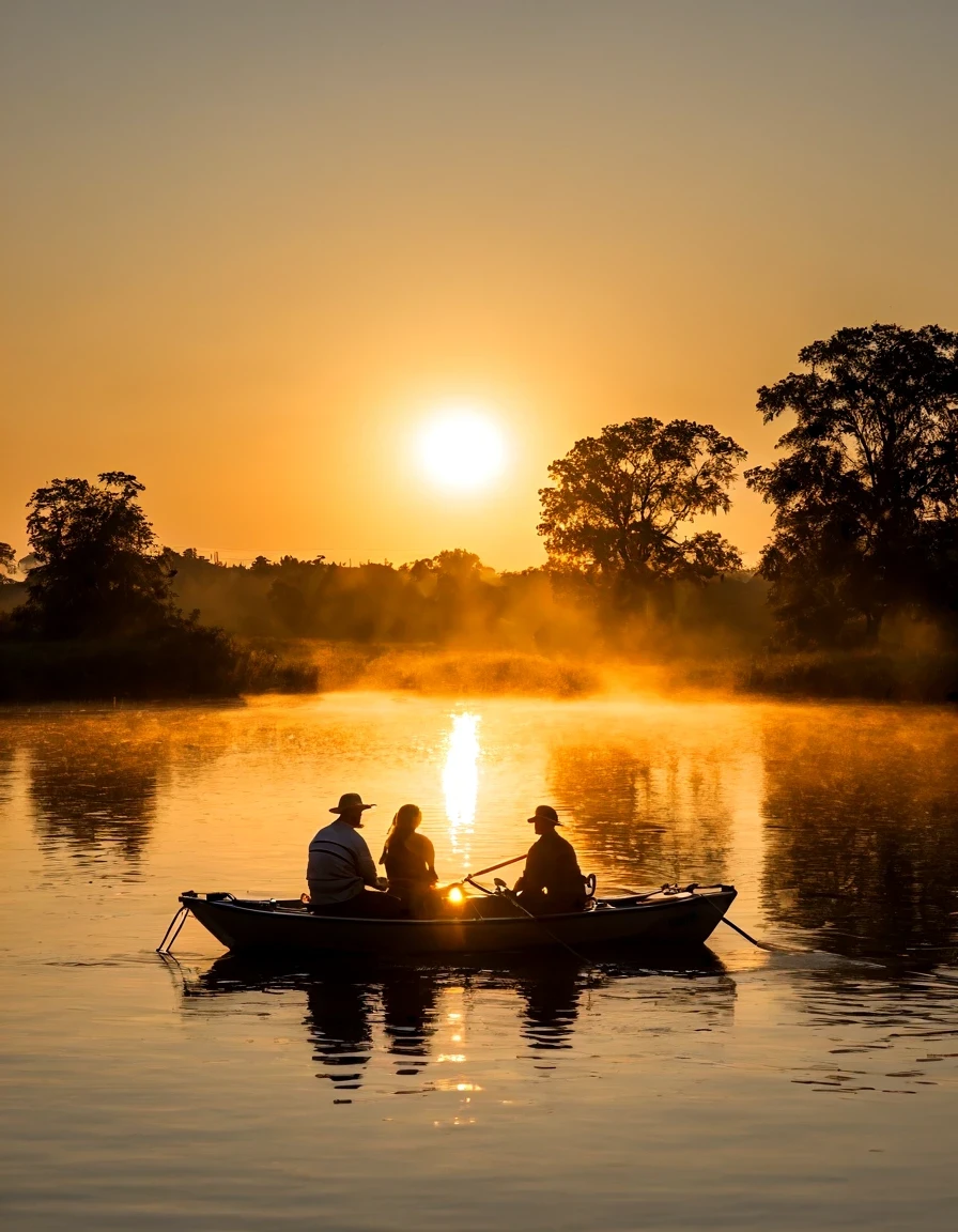 Golden pond，sunset，sparkling，Backlighting equipment for couple on boat:SonyA77(Standalone) [SONY（Sony）digital camera]  lens:70-300mm F4-5.6 SSM time:2017-09-24 17:37:02 Shutter:1/8000 aperture:F/6.3 focal length:300mm sensitivity:0  