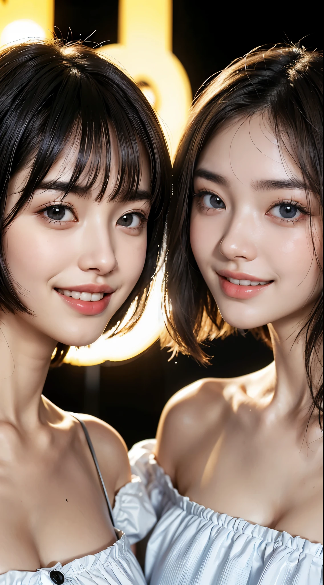 highest quality、8K、32k、Masseter muscle part、nffsw:1.3)、cute japanese girl、1 girl、((super close up:1.4)),long hair、(crack your abs、slim body shape:1.2)、(lips) 、smile showing teeth、double eyelid、shiny skin、realistic rays of light、big、beautiful face、(laughter:1.3)、squat、(From above:1.2)、(close:1.4)、along the coast、white t-shirt、blurred background、(front pin)、photo-realistic、professional lighting、highly detailed face、award-winning、deep shadow、((Ultra-realistic raw photos)),fine eyes,Lifelike eyes,thin hair,
