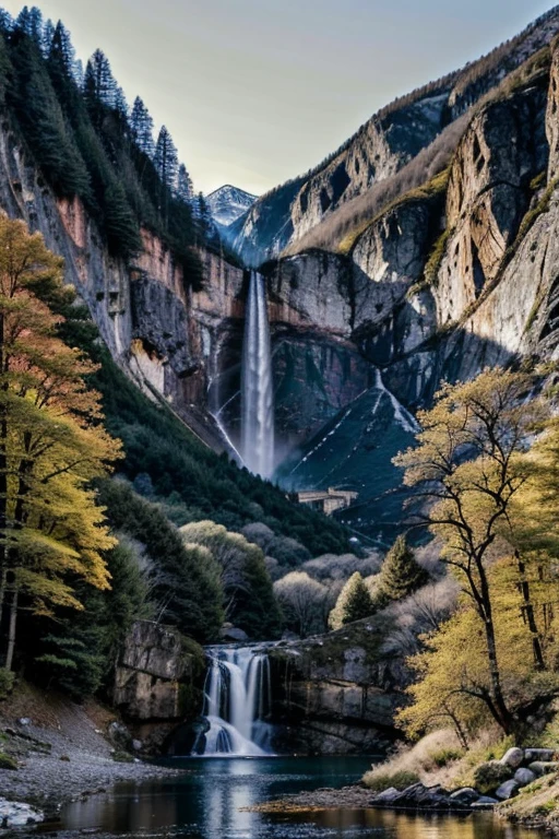 eep colors:1.2), (Silhouette:1.2)

Immerse yourself in the awe-inspiring beauty of this ultra-realistic photograph capturing a breathtaking waterfall landscape nestled in the majestic mountains. The image, captured during the golden hour of sunset, showcases the picturesque scene in an unparalleled level of detail and realism. With a resolution of 8k, every element of the environment, from the rugged mountains to the cascading waterfall, is intricately portrayed, allowing you to feel as if you are standing amidst the captivating scenery.

The composition beautifully incorporates the presence of a stunning blonde woman, whose ethereal beauty perfectly complements the natural splendor surrounding her. Her radiant presence enhances the overall visual narrative, adding an additional layer of