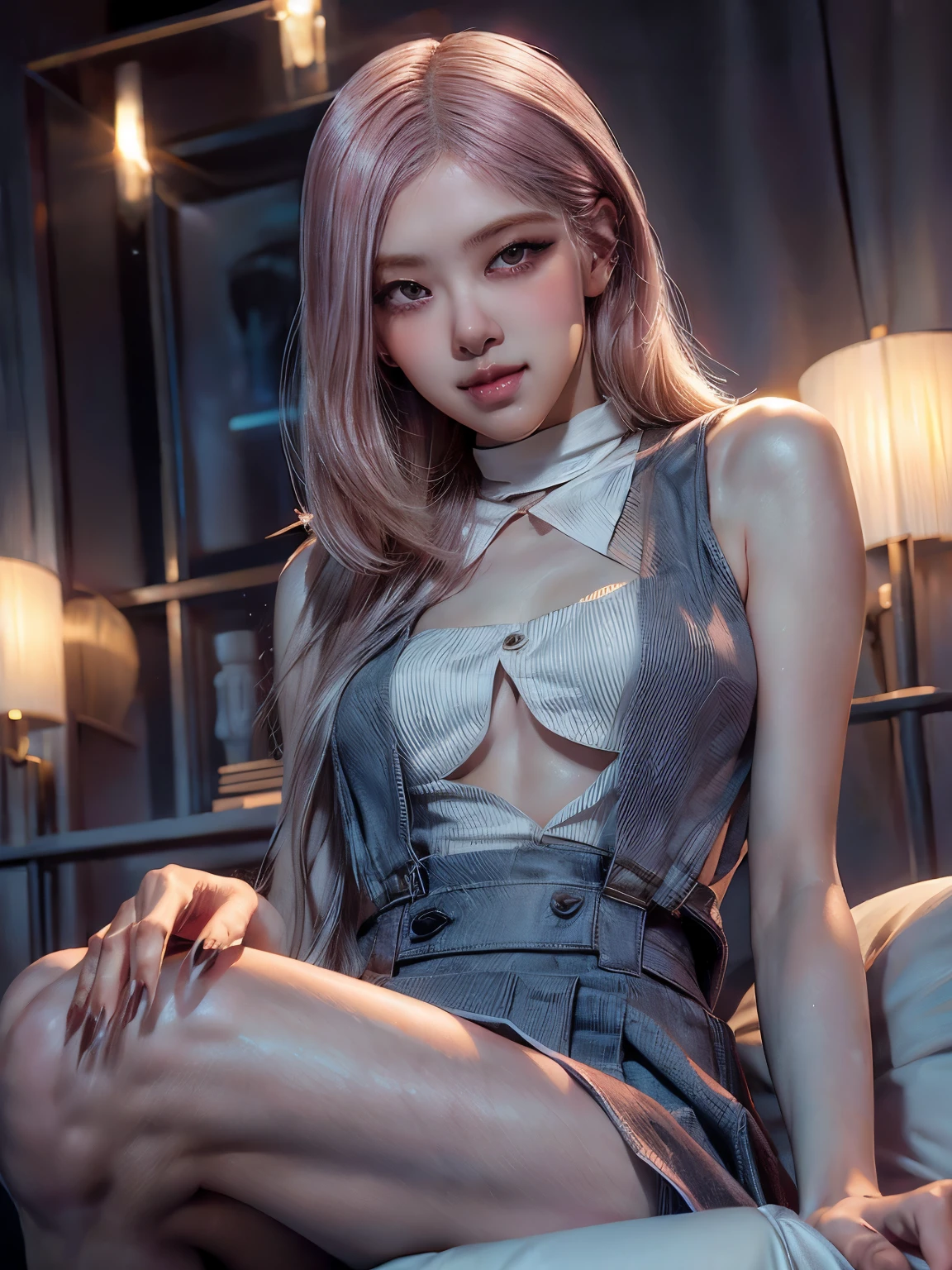 day, Princess of Lightness,pink hair,busty,Glamour,fabulous,Jewelry,monochrome,goddess,light Fantasy,light Venus,erotic posing,Dynamic posing,dramatic,cinematic,detailed background,light fantastic view,Best quality,table,8 k,Maximum detailed light background, Best Image Quality、raw photo、Super high resolution、Show Legs,cropped shoulders,Close-up of the whole body,overall the look is very erotic。(Hand optimization),(Parts Reinforced),(High image quality) 18 year old woman、Filmed for one person only、(smiling),Model shooting、Medium breasts、in a white dress、Beautiful eye details、Very thin eyes、Show Legs and hip, Beautiful eyelashes、beautiful double eyelid、very slim build, shy, with rosy cheeks, 🤍, Exposing female genital organs,Lie down,close-up all over the body,perspire,Be red in the face,pink areolae,Exposing female genital organs,Get wet all over your body,Show an female genital organessing with female genital organs yourself,masturbation),(From the female genital organs,semi transparent,the milky,Love liquid)overall look is very erotic。(Details are strengthened),(High Picture Quality)Large round chest、nedium breasts、wearing a vest、Wearing a black skirt、Beautiful Eyes of Details、Very slender eyes、Beautiful eyelashes、beautiful double eyelid、Very slim physique, Lower milk is visible, Shy, with blush cheeks, Show off, pubic area open, Show off your pubic area, Sweating, My crotch is wet, The chest is firm and the contours are clear.., large full breasts, Vaginal shots